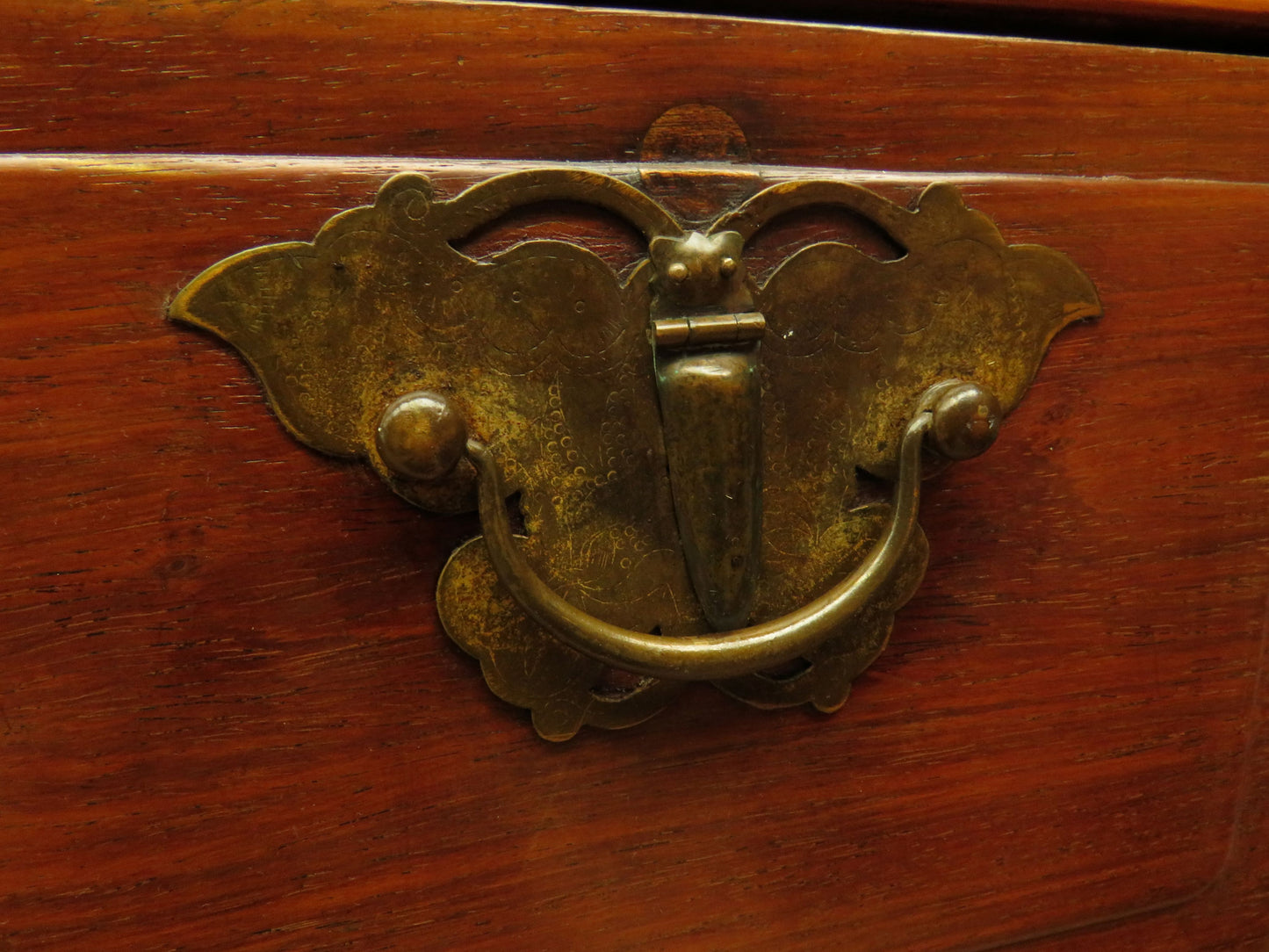 Chinese Elm Table with Ornate Carvings