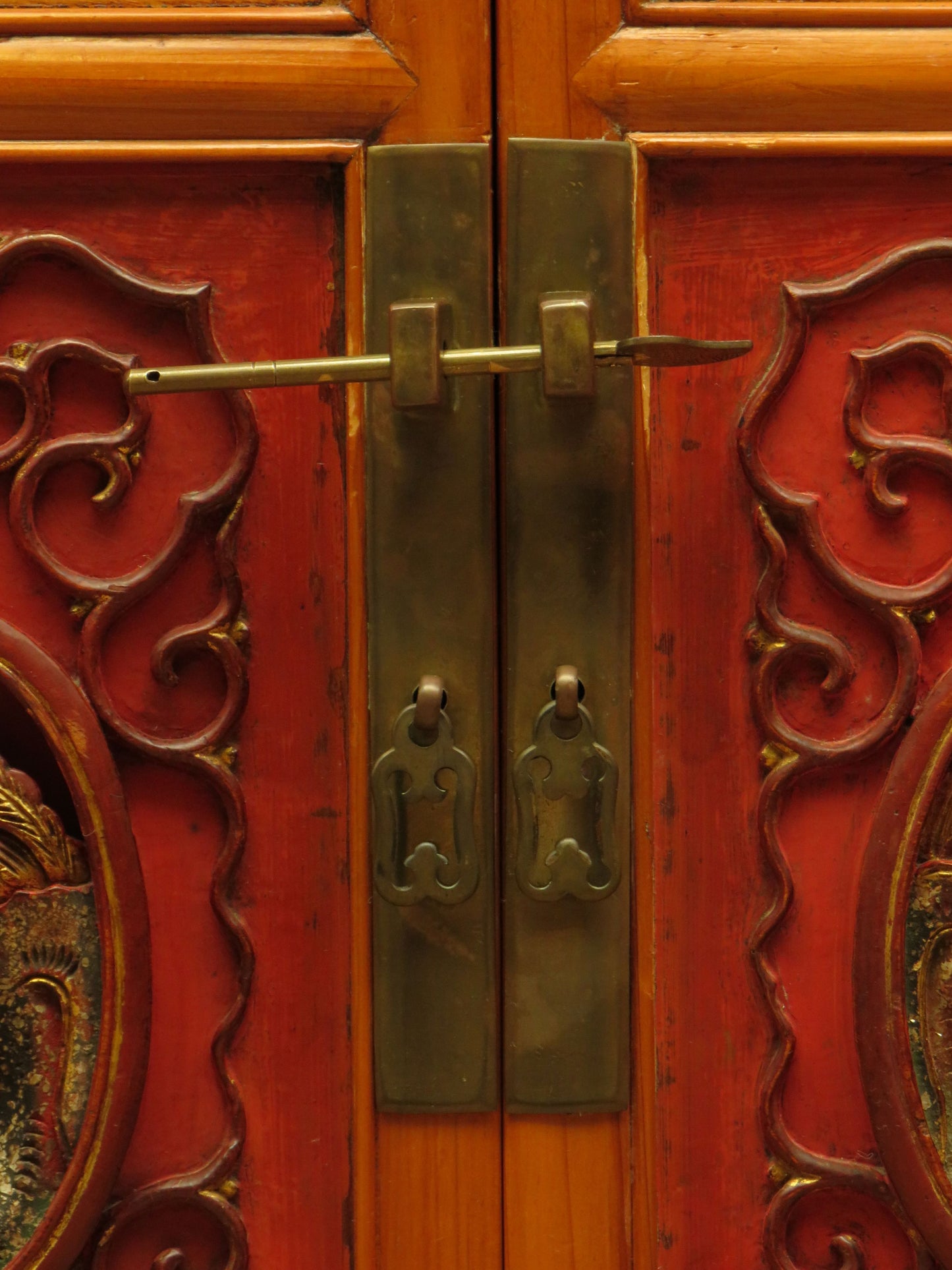 Chinese Wedding Dowry Cabinet with Ornate Carvings