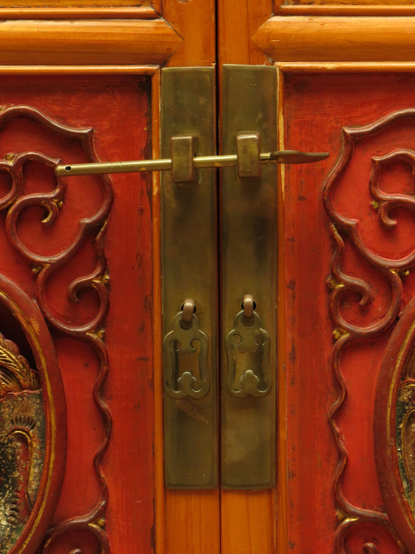 Chinese Wedding Dowry Cabinet with Ornate Carvings