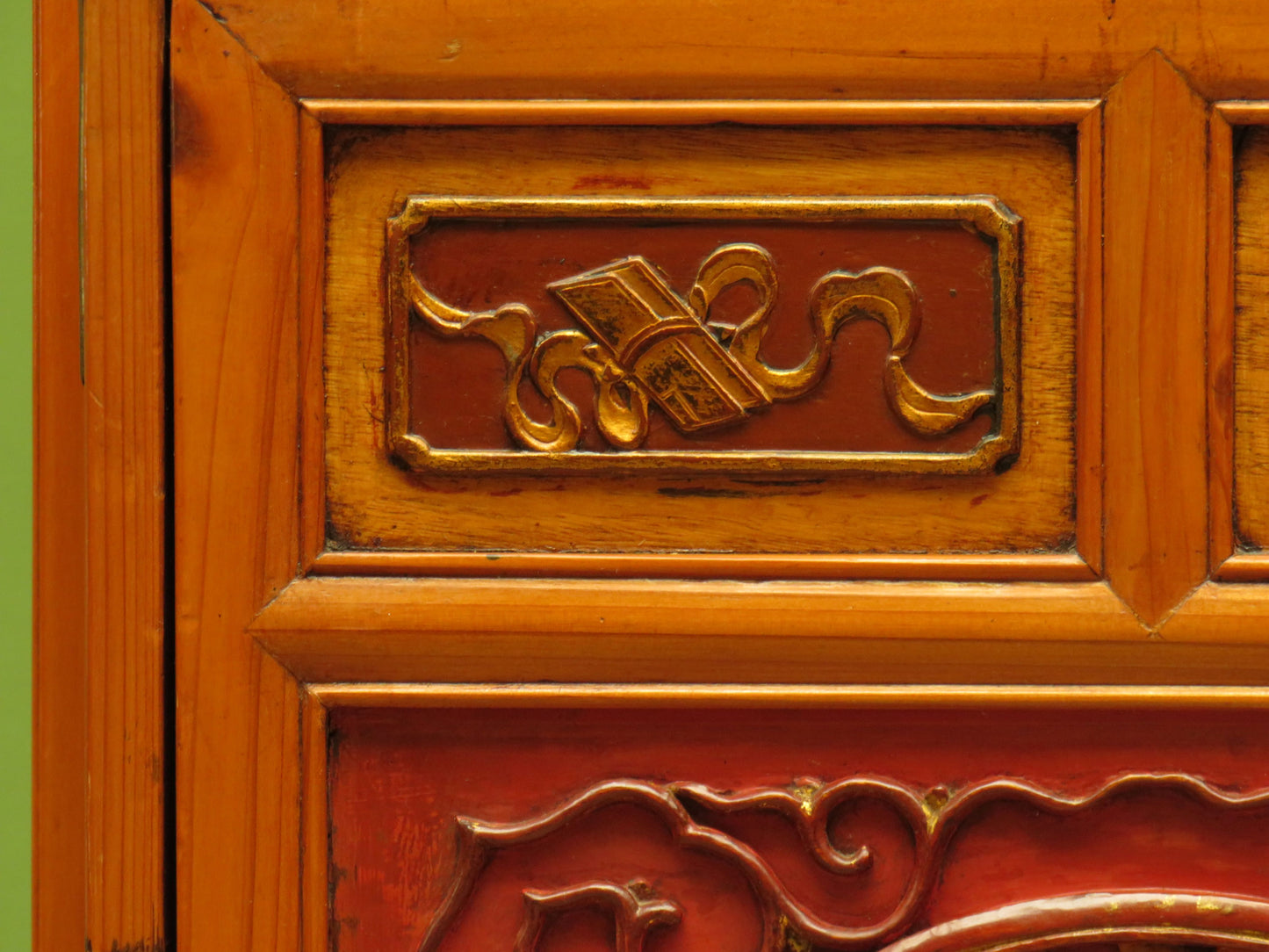 Chinese Wedding Dowry Cabinet with Ornate Carvings