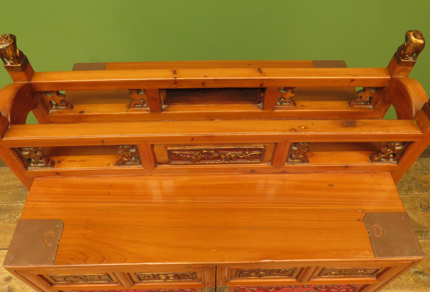 Chinese Wedding Dowry Cabinet with Ornate Carvings