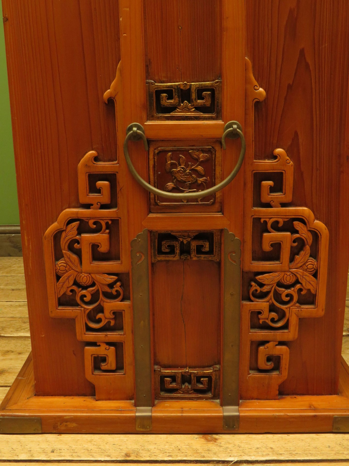 Chinese Wedding Dowry Cabinet with Ornate Carvings