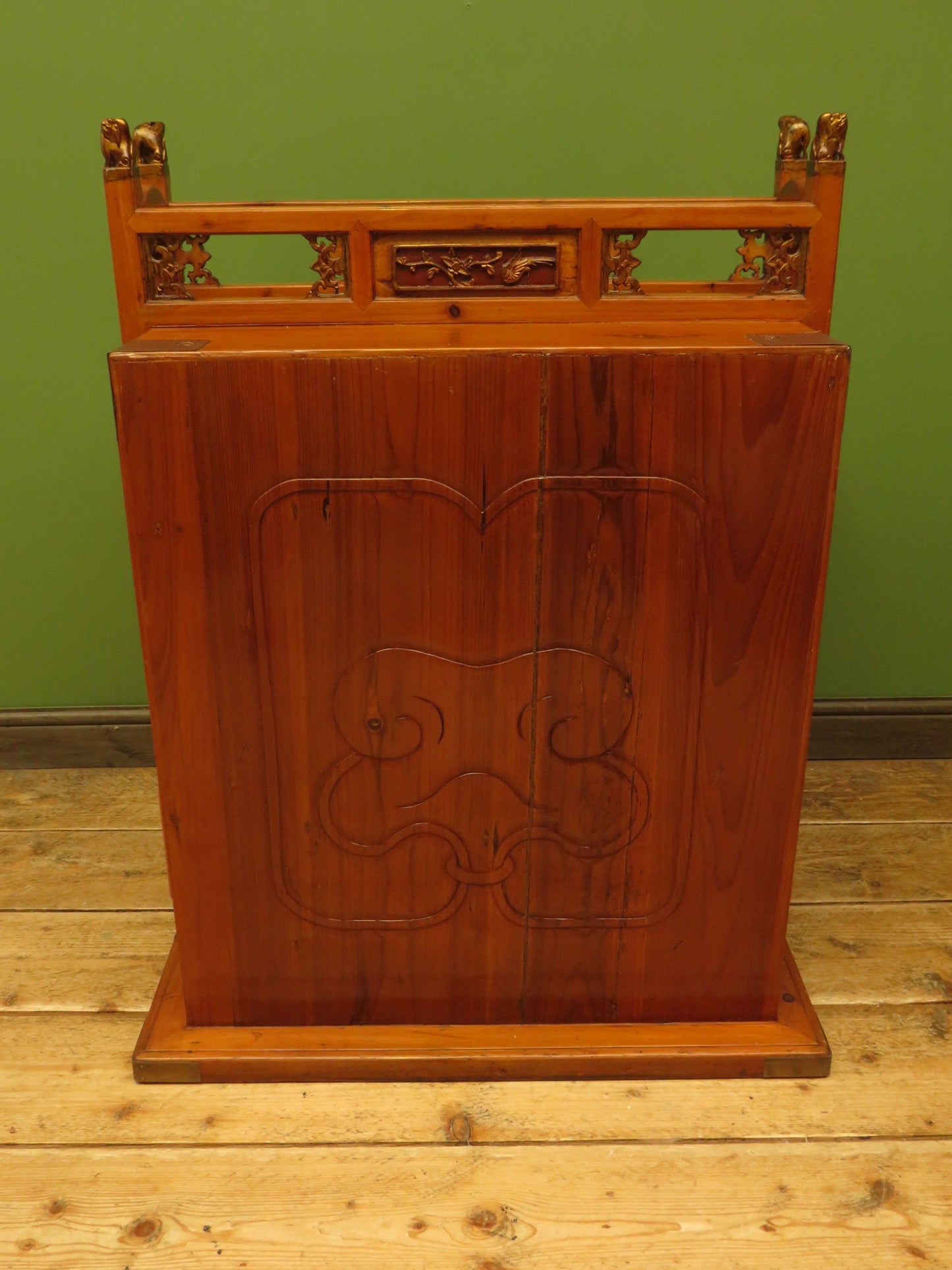 Chinese Wedding Dowry Cabinet with Ornate Carvings