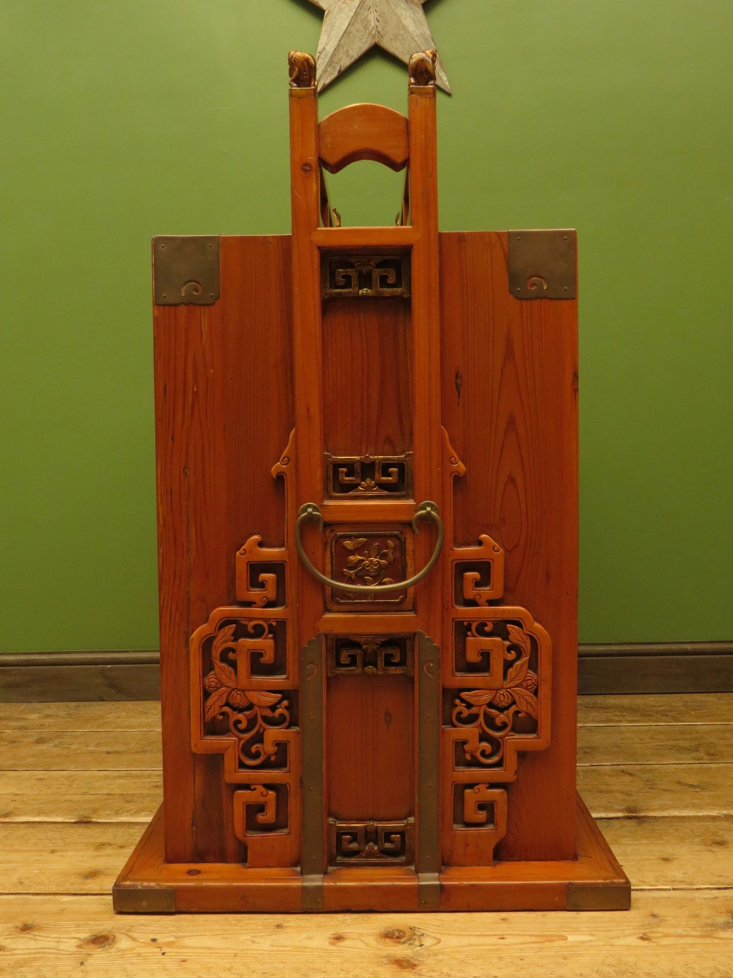 Chinese Wedding Dowry Cabinet with Ornate Carvings