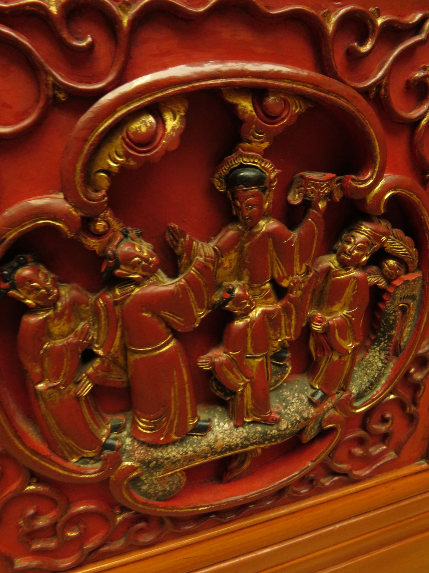 Chinese Wedding Dowry Cabinet with Ornate Carvings