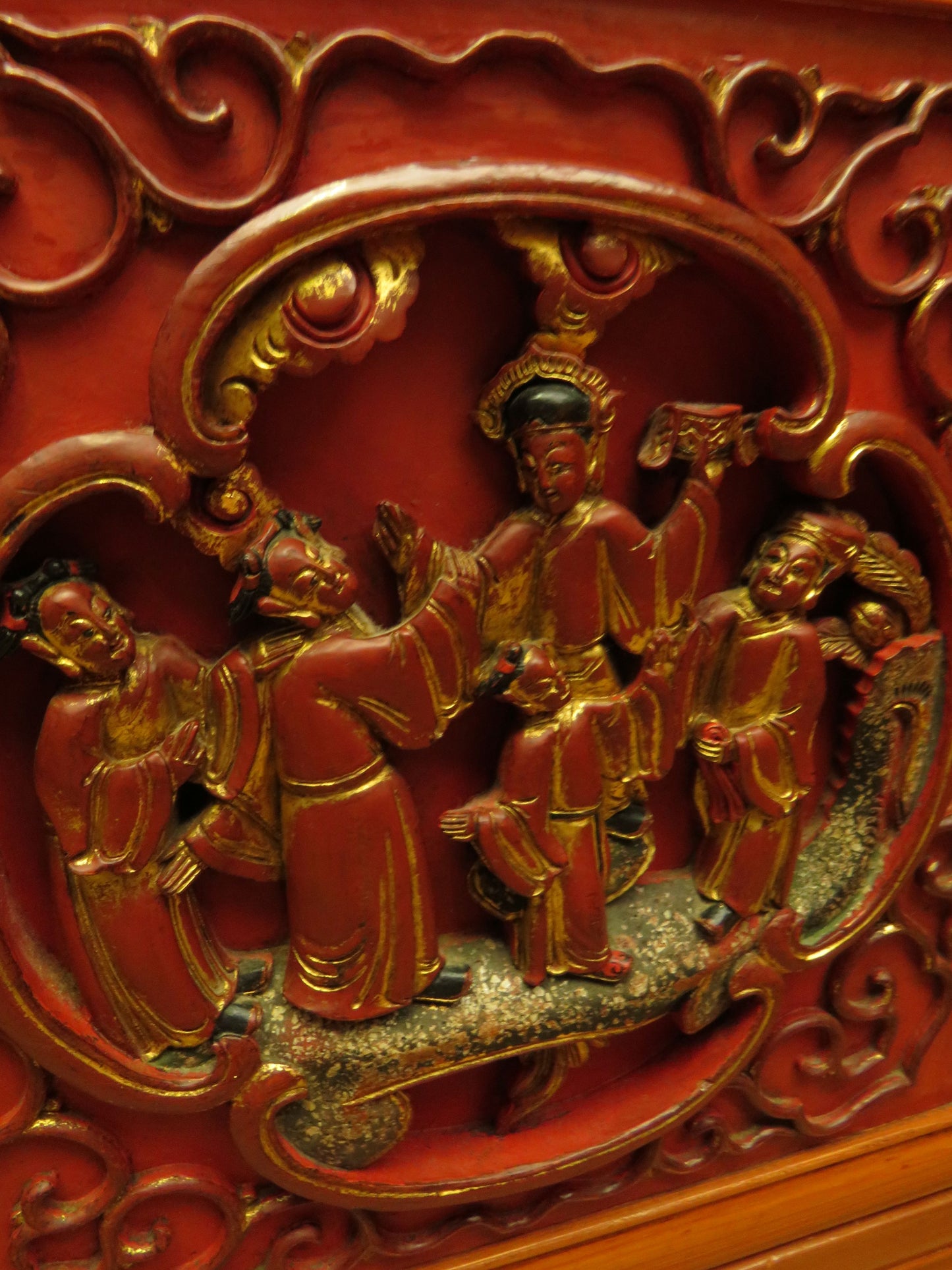 Chinese Wedding Dowry Cabinet with Ornate Carvings