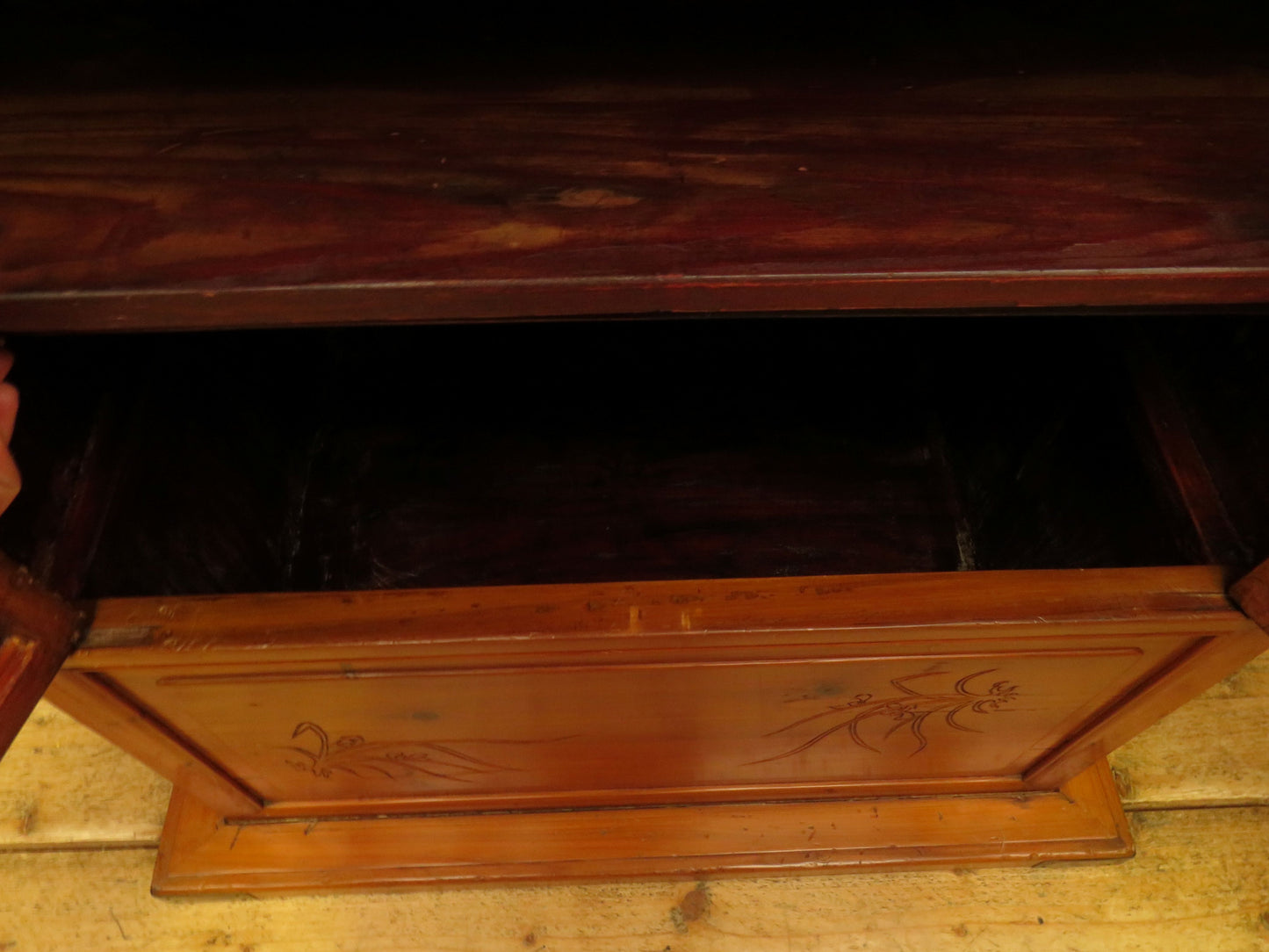 Chinese Wedding Dowry Cabinet with Ornate Carvings