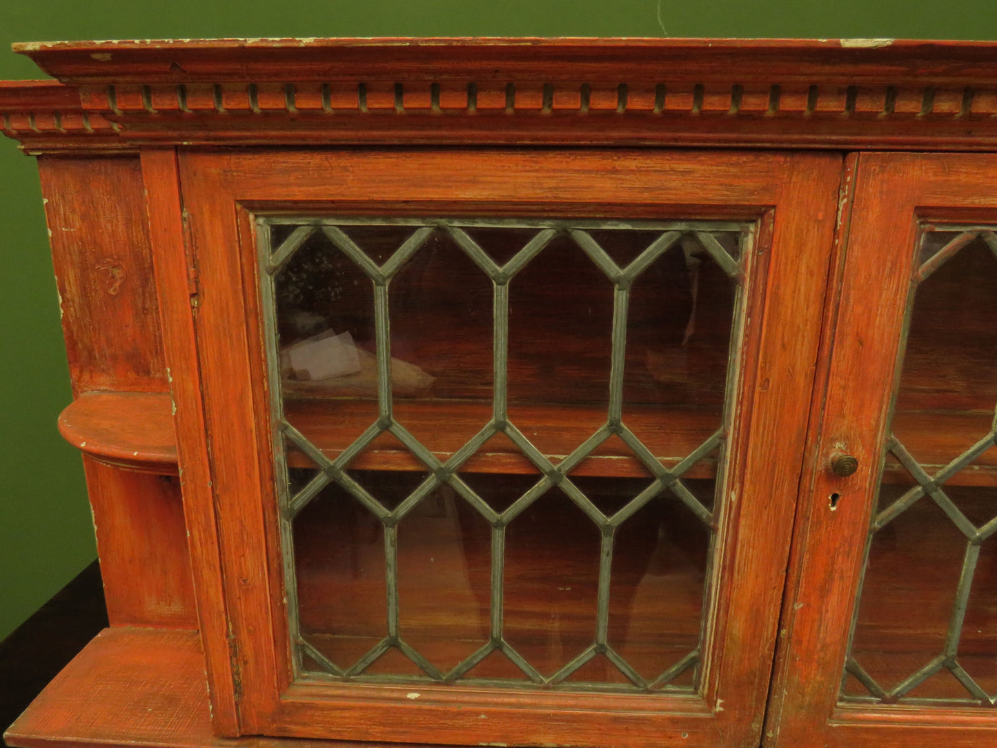 Bohemian Painted Wall Cabinet with Glazed doors