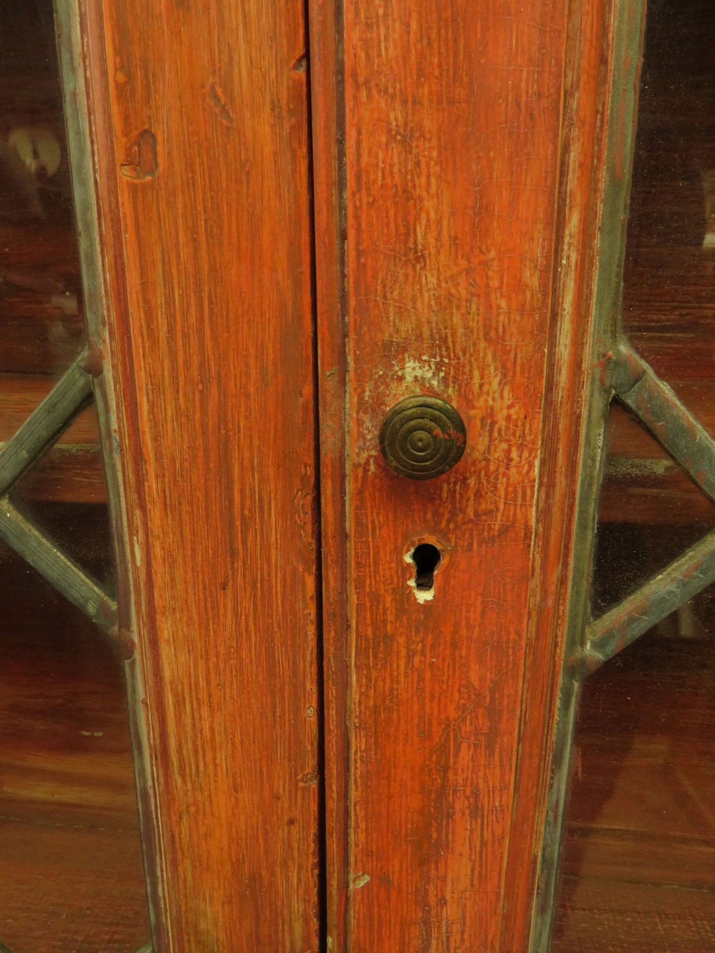 Bohemian Painted Wall Cabinet with Glazed doors