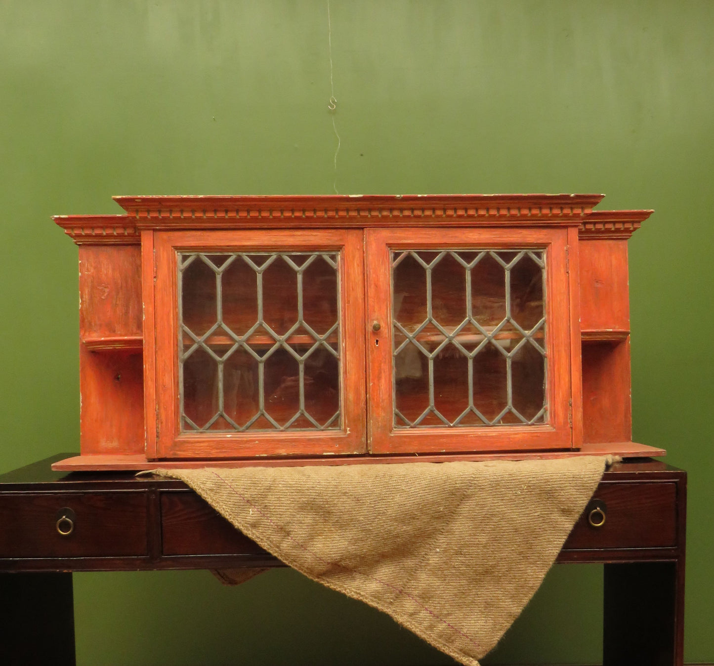 Bohemian Painted Wall Cabinet with Glazed doors