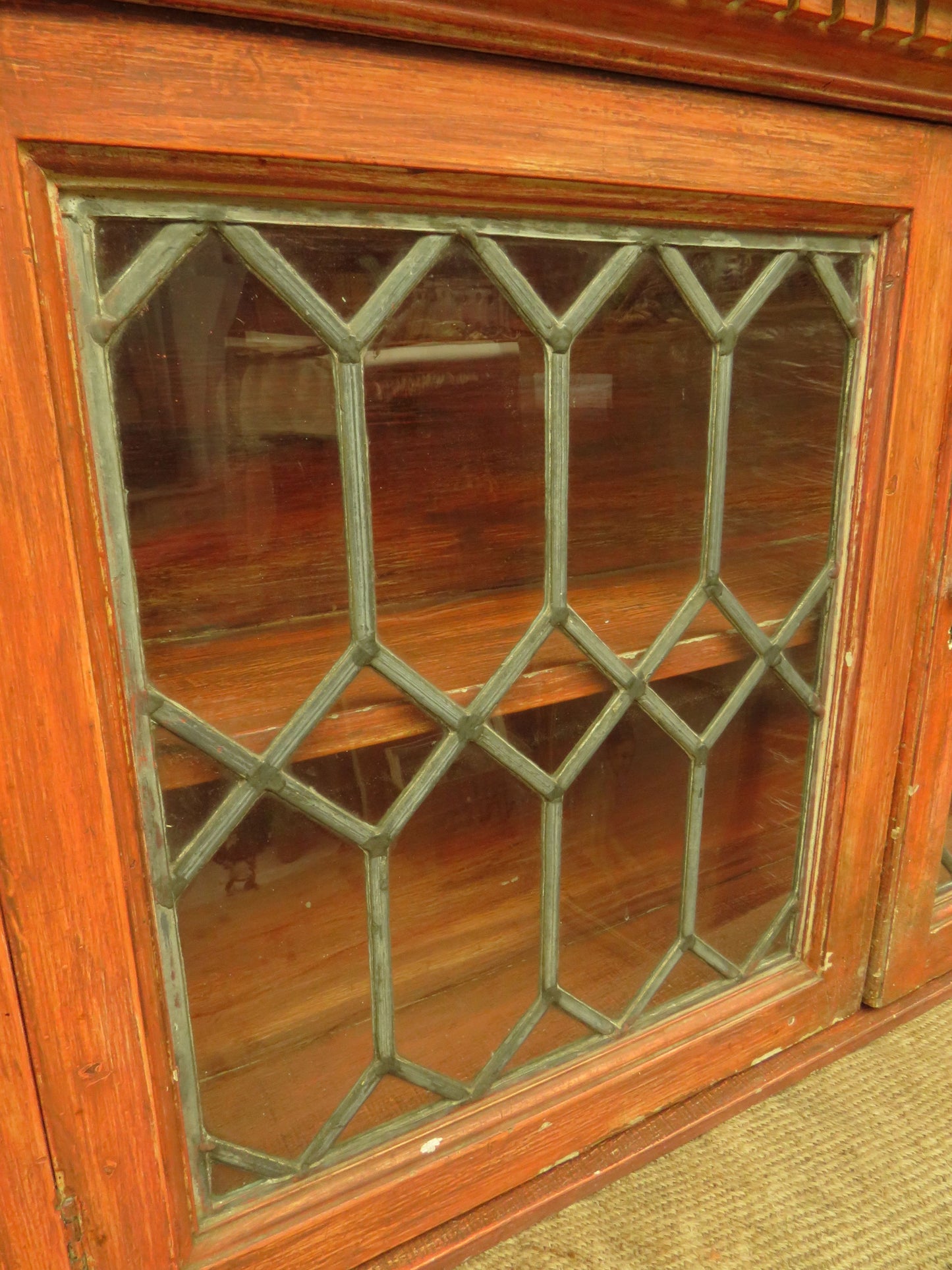 Bohemian Painted Wall Cabinet with Glazed doors