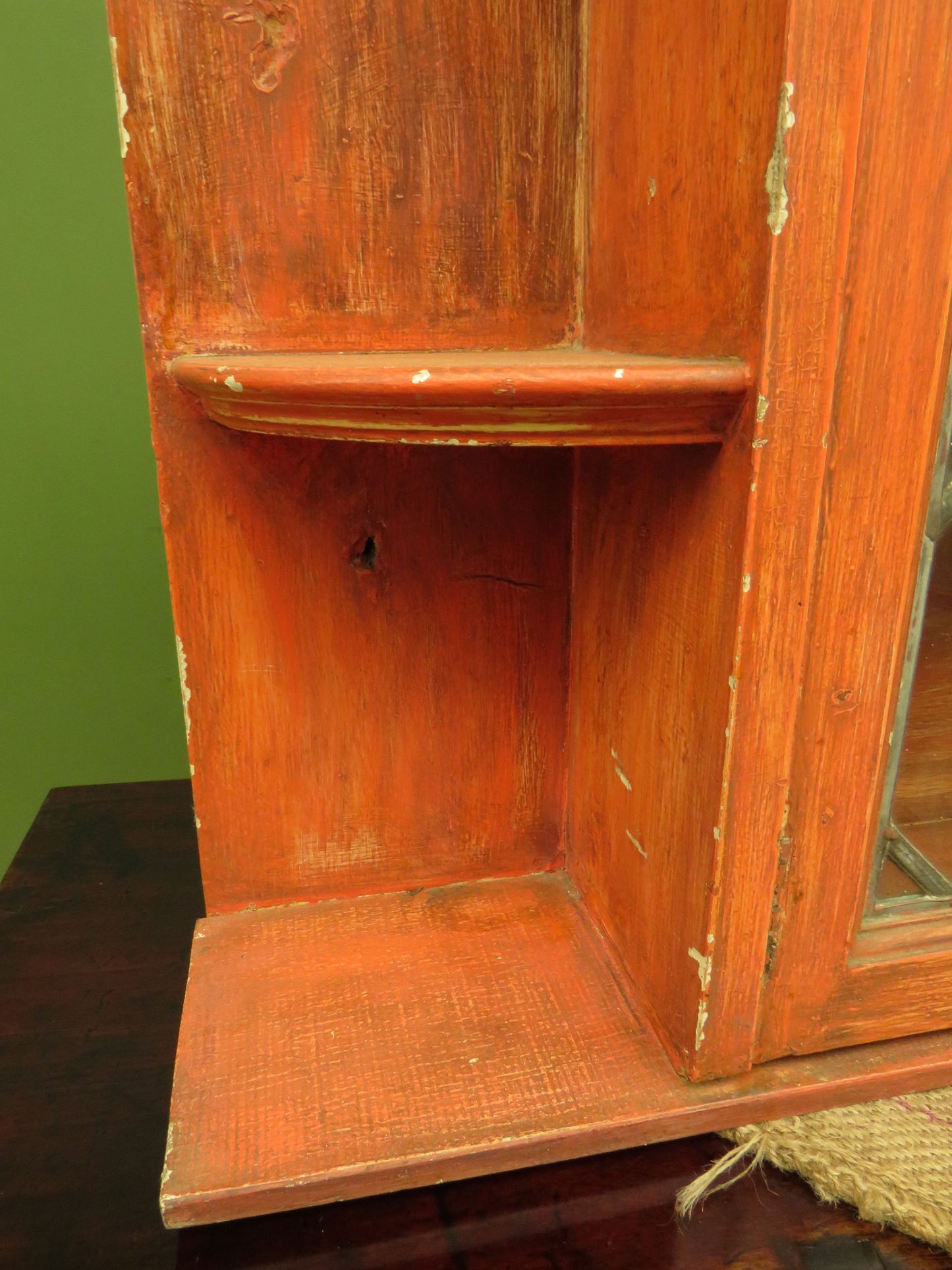 Bohemian Painted Wall Cabinet with Glazed doors