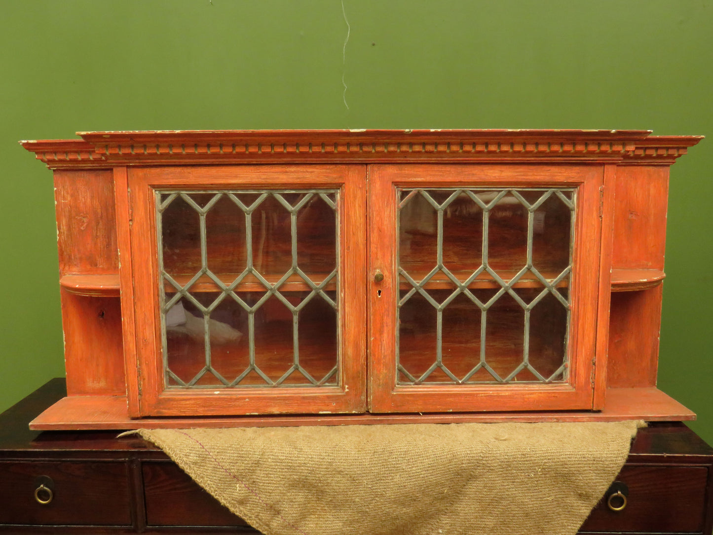 Bohemian Painted Wall Cabinet with Glazed doors