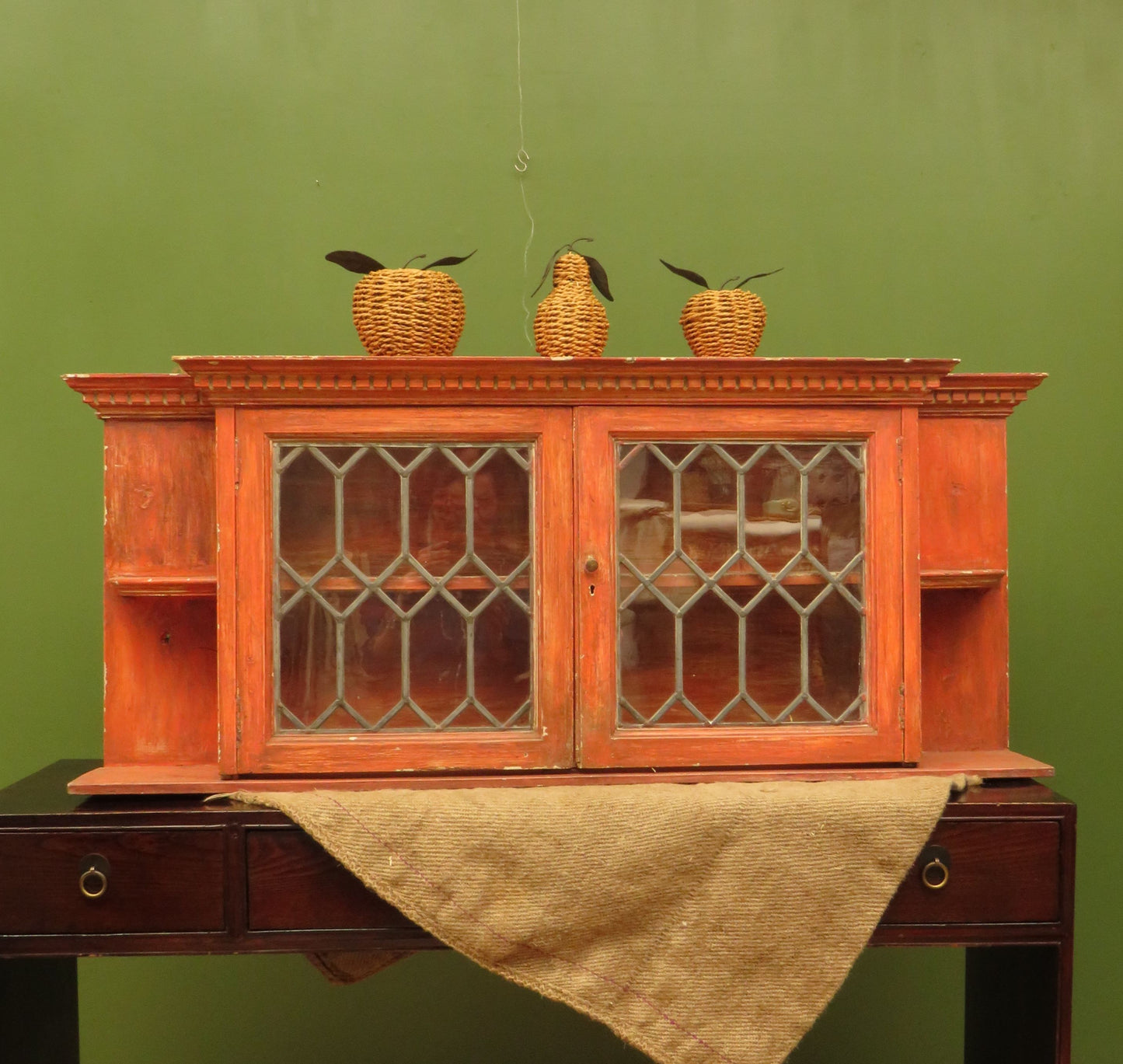 Bohemian Painted Wall Cabinet with Glazed doors