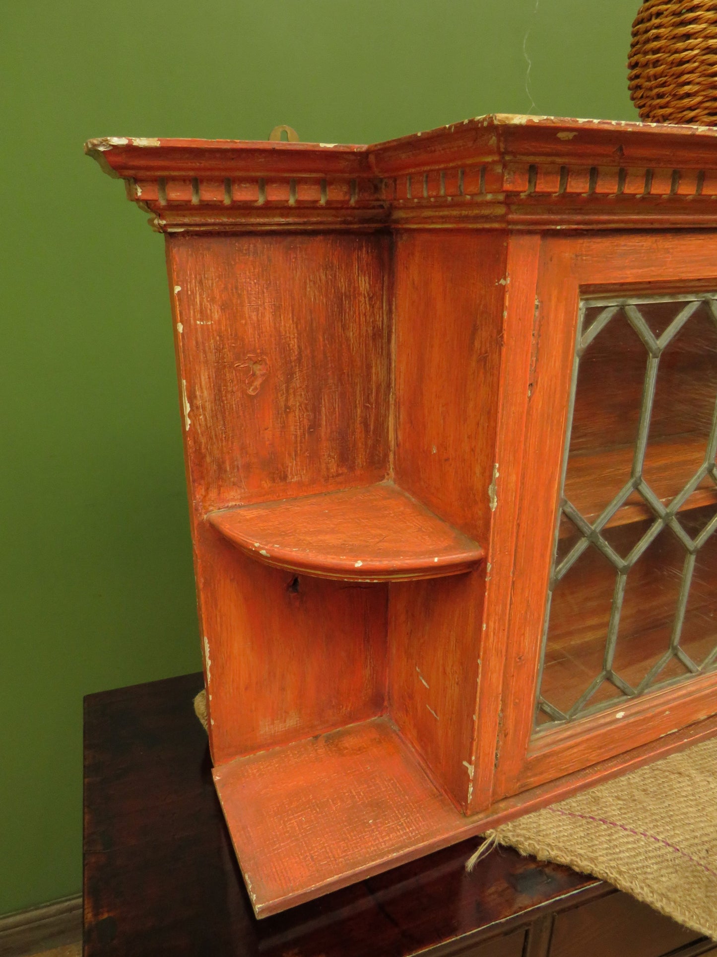 Bohemian Painted Wall Cabinet with Glazed doors