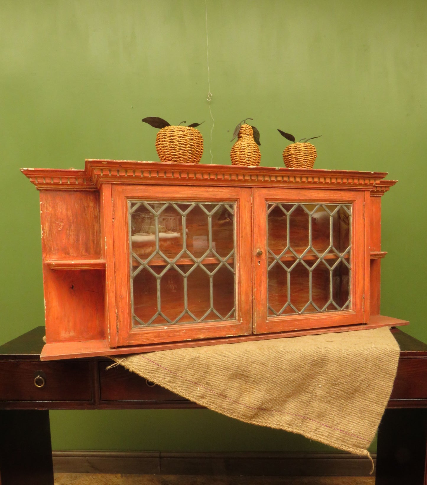 Bohemian Painted Wall Cabinet with Glazed doors