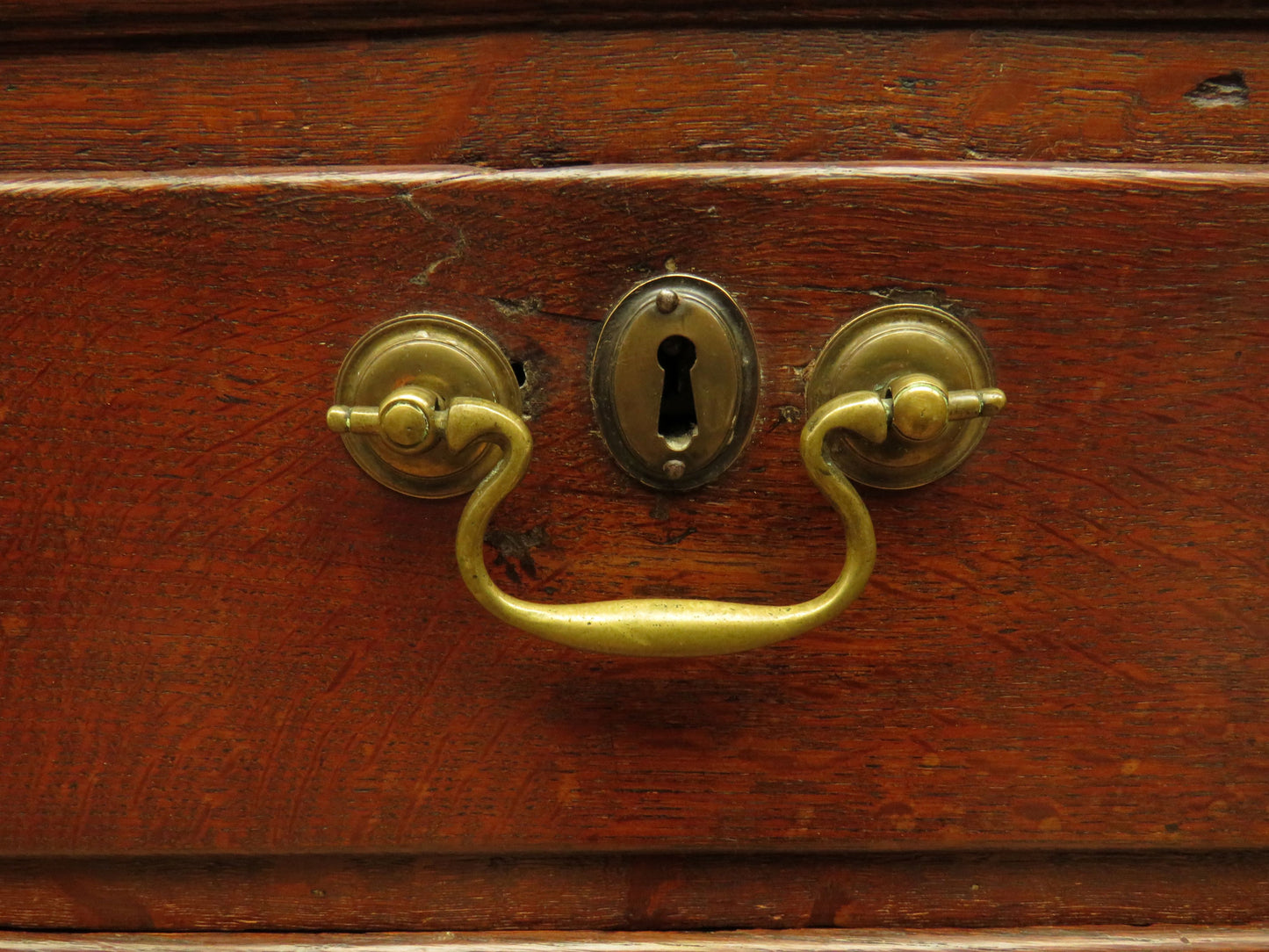 18th Century Cottage Oak Chest of Drawers in two parts