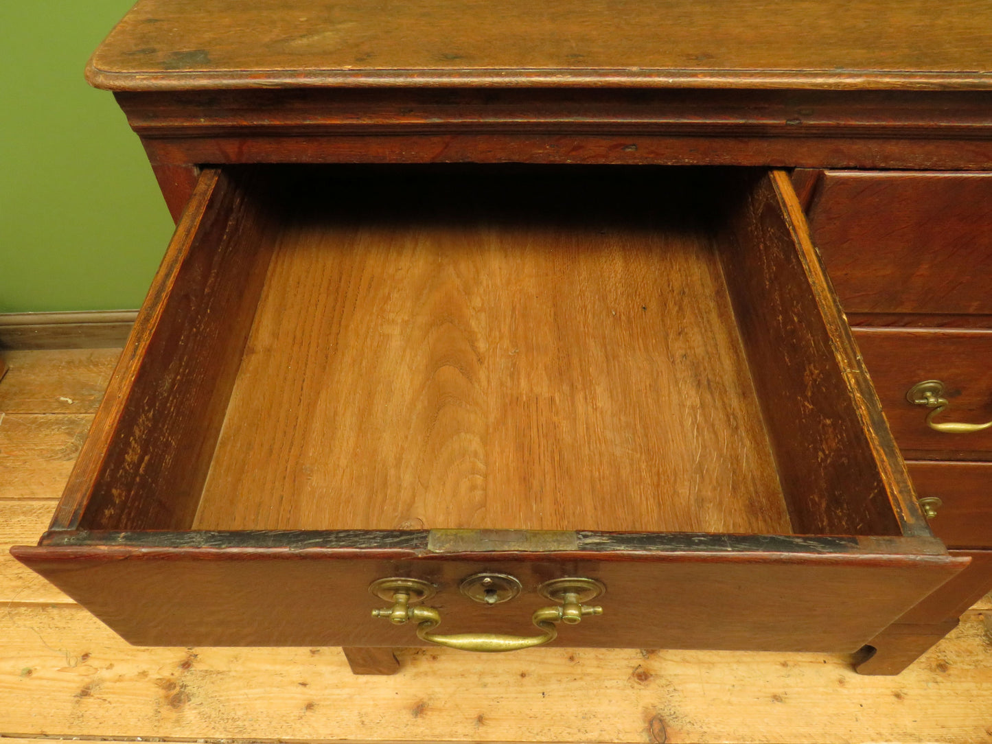 18th Century Cottage Oak Chest of Drawers in two parts