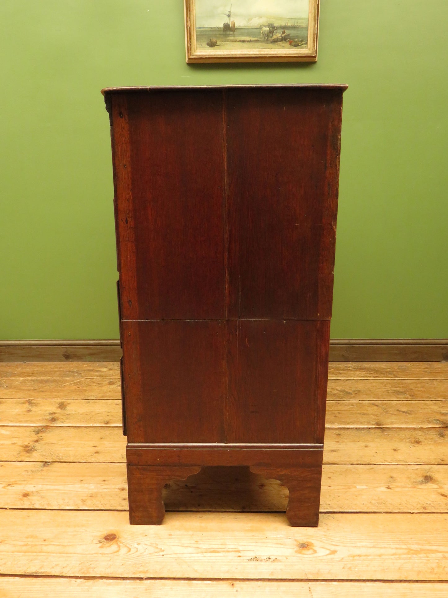 18th Century Cottage Oak Chest of Drawers in two parts