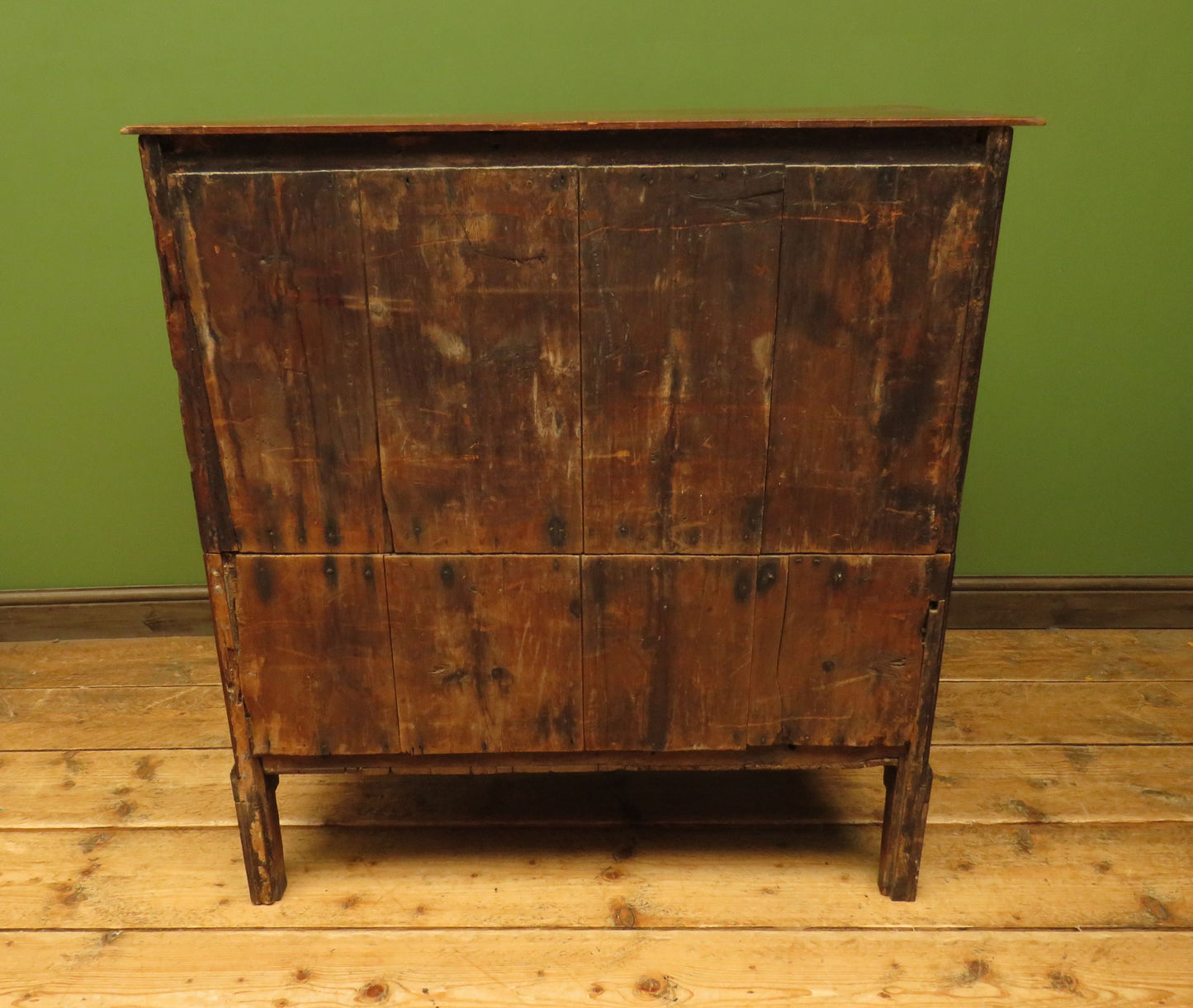 18th Century Cottage Oak Chest of Drawers in two parts