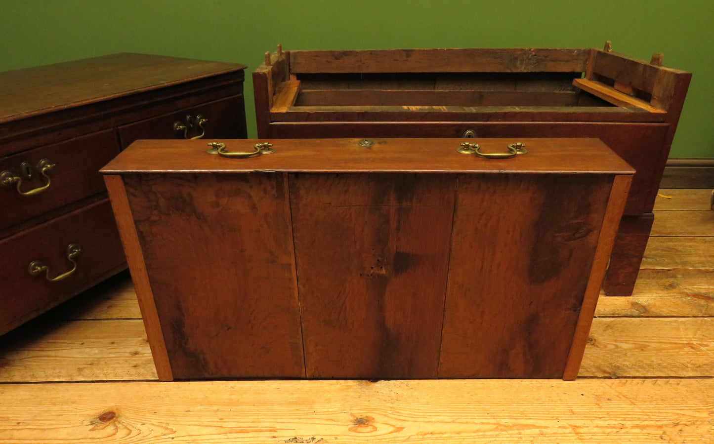 18th Century Cottage Oak Chest of Drawers in two parts
