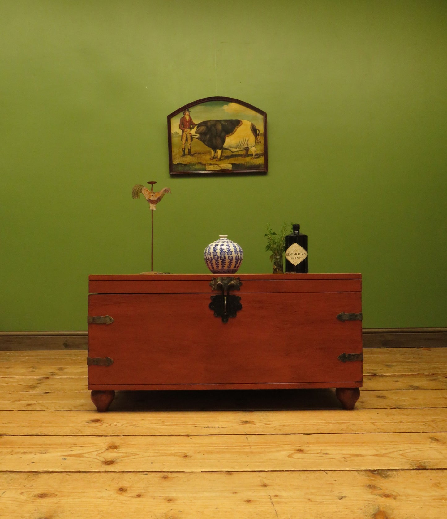 Bohemian Painted Storage Coffee Table Chest