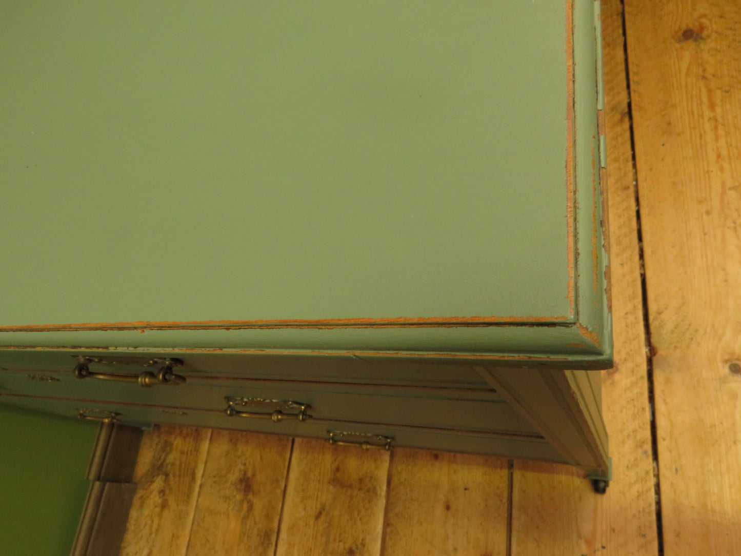 Antique Green Painted Chest of Drawers