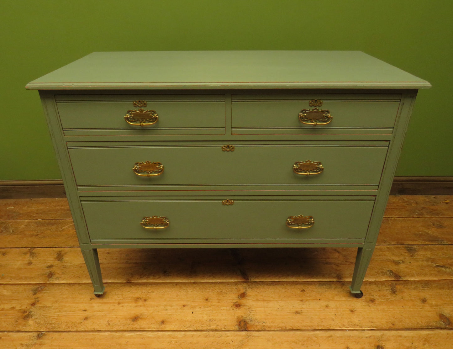 Antique Green Painted Chest of Drawers