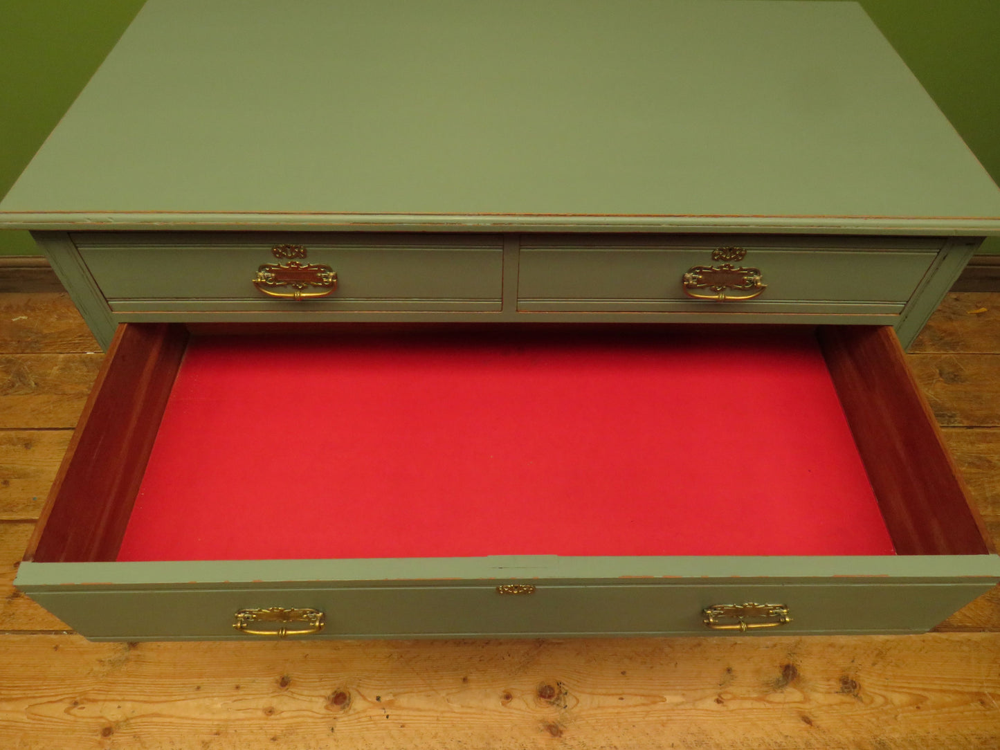 Antique Green Painted Chest of Drawers