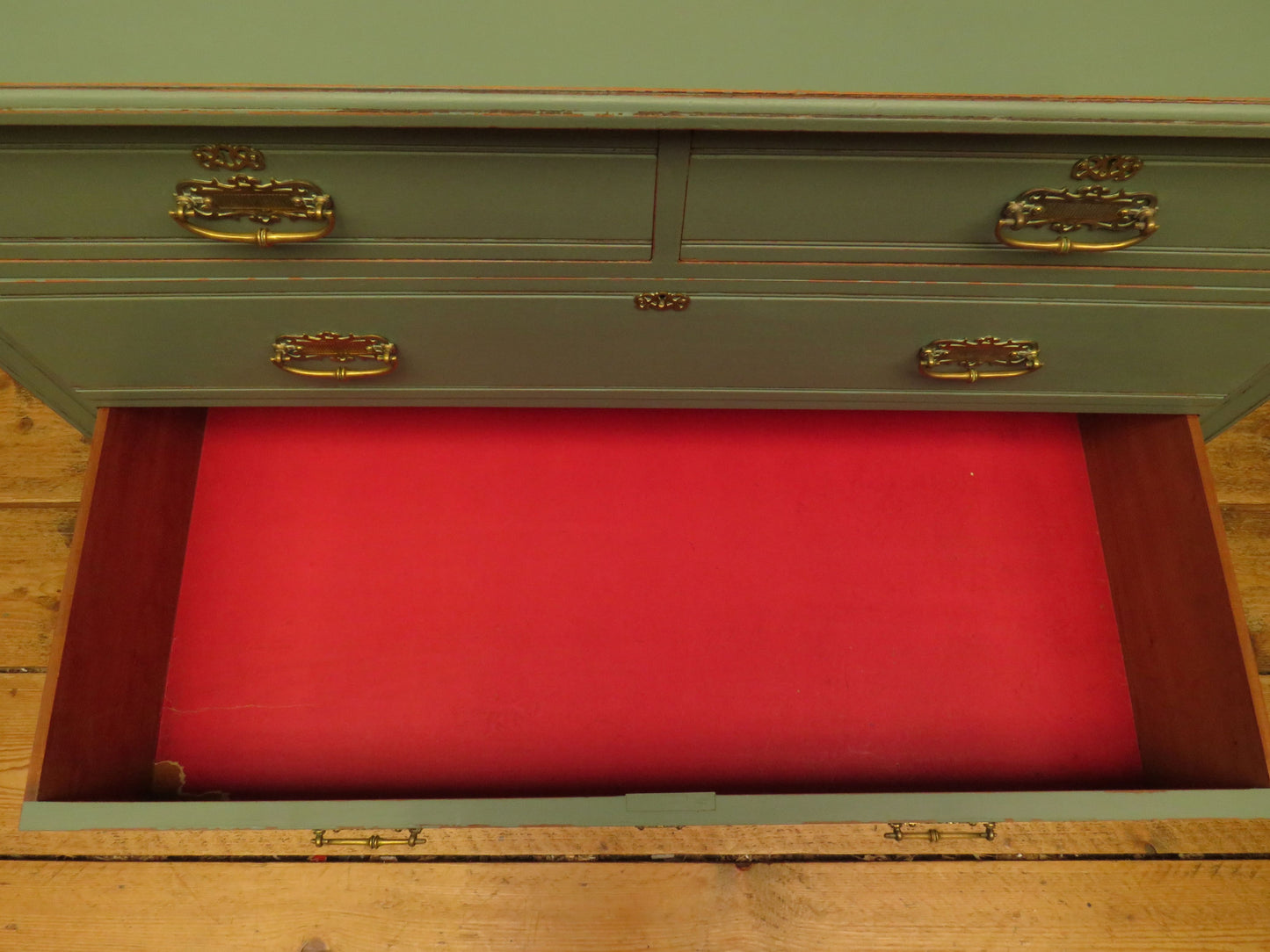 Antique Green Painted Chest of Drawers