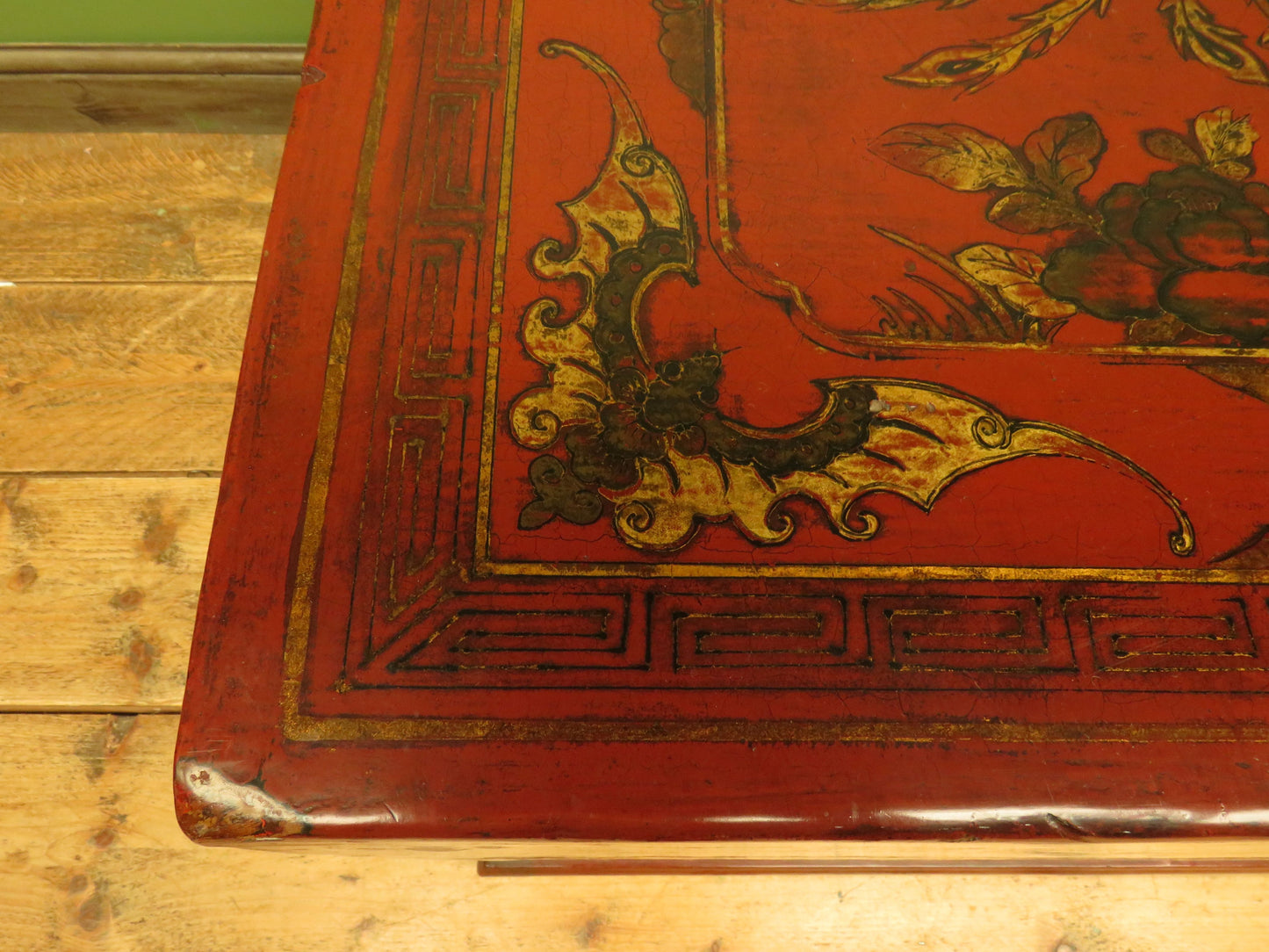 Early 20th Century Chinese Red Lacquered Blanket Chest