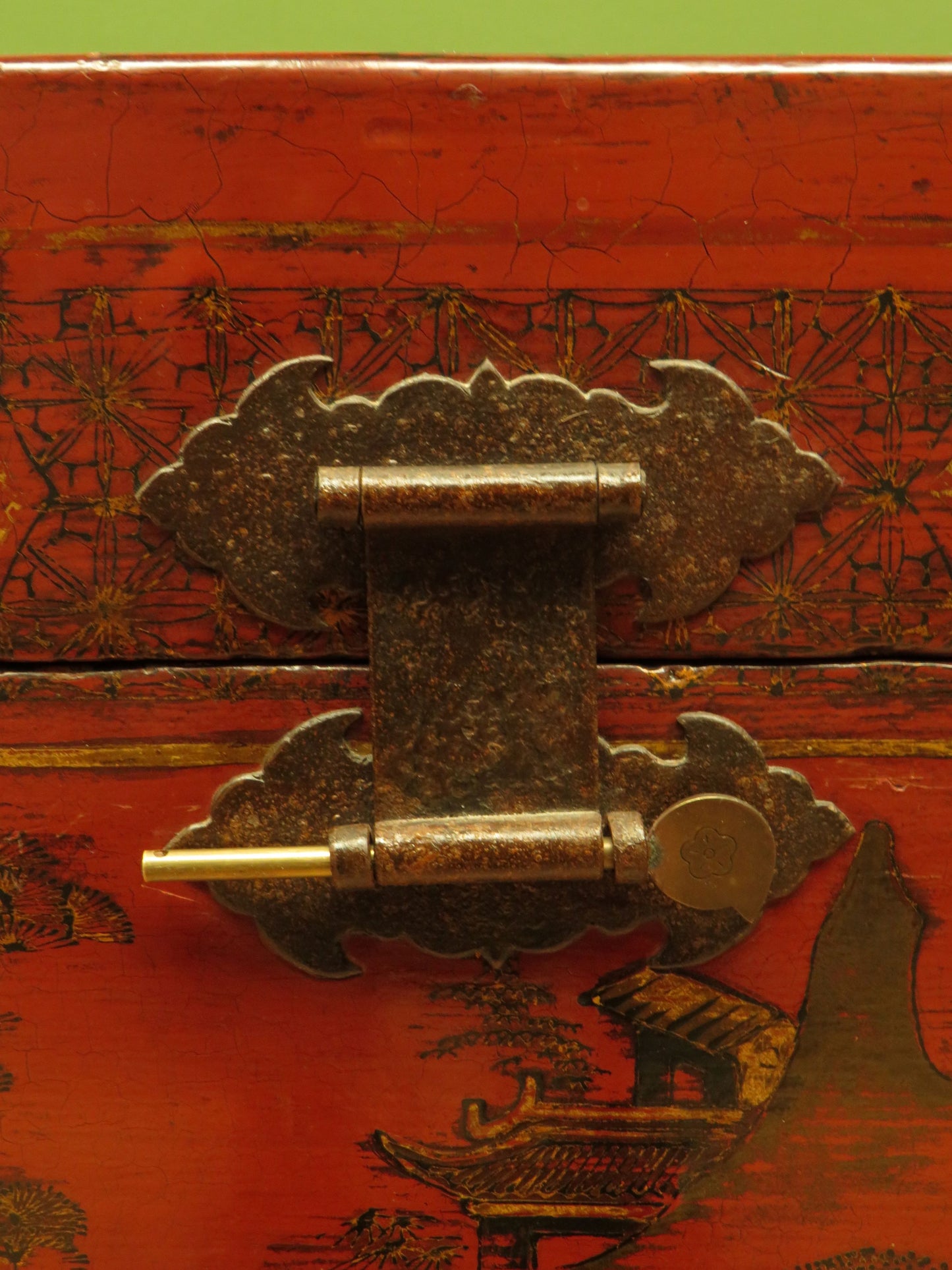 Early 20th Century Chinese Red Lacquered Blanket Chest