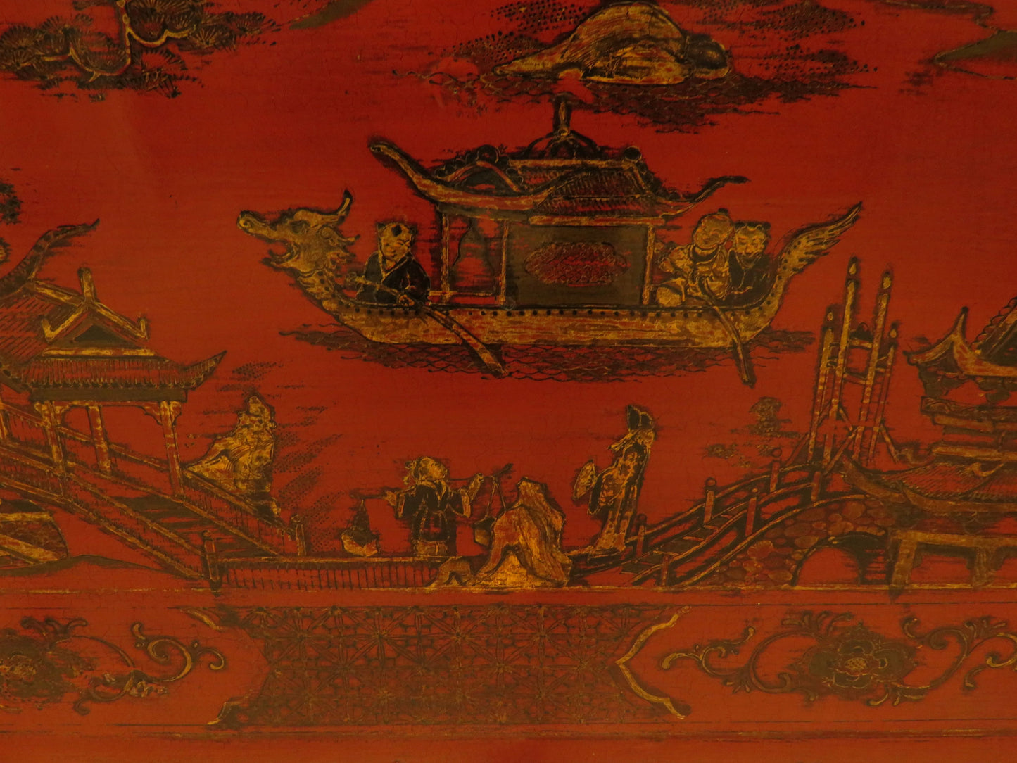 Early 20th Century Chinese Red Lacquered Blanket Chest