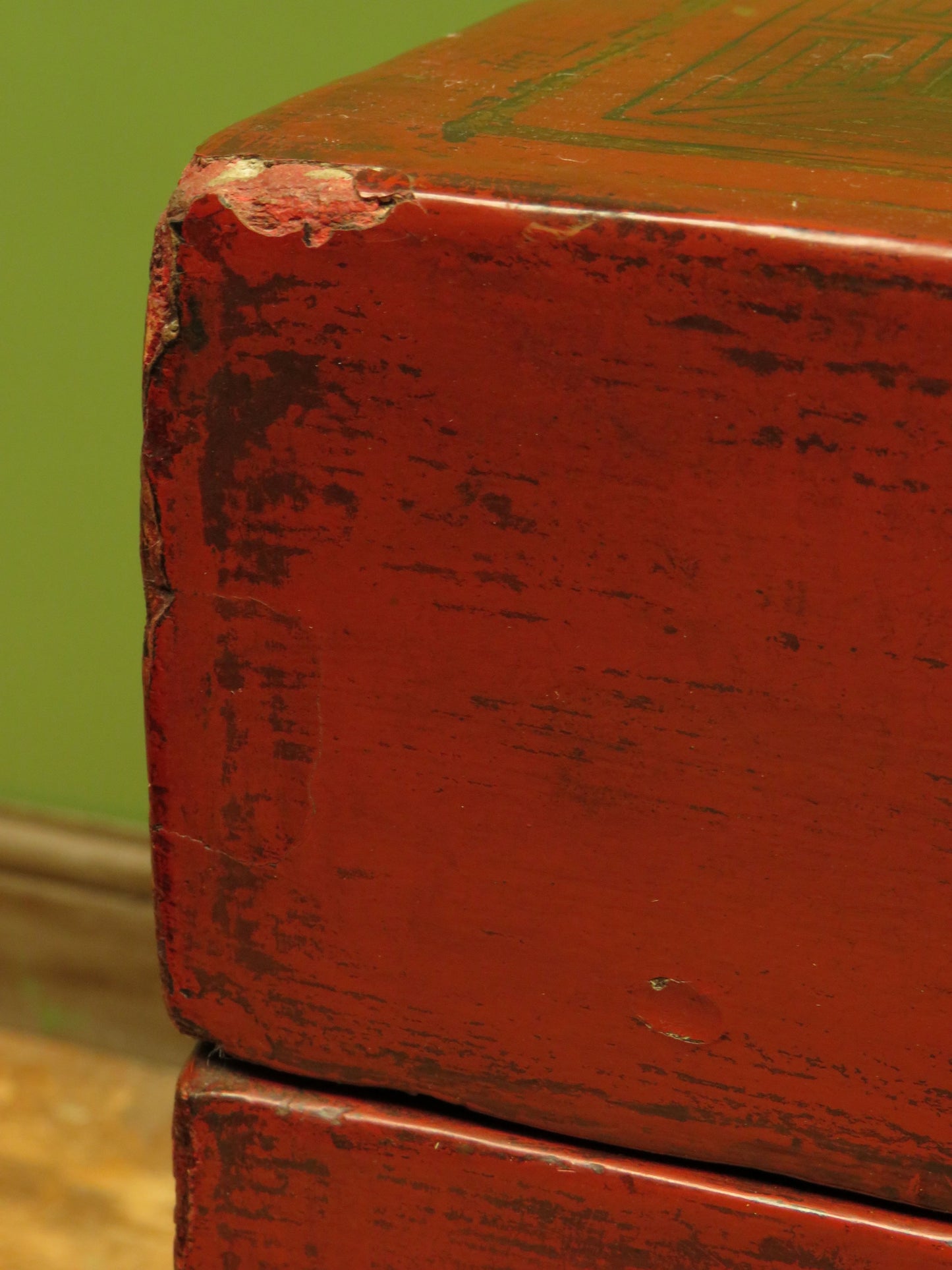 Early 20th Century Chinese Red Lacquered Blanket Chest