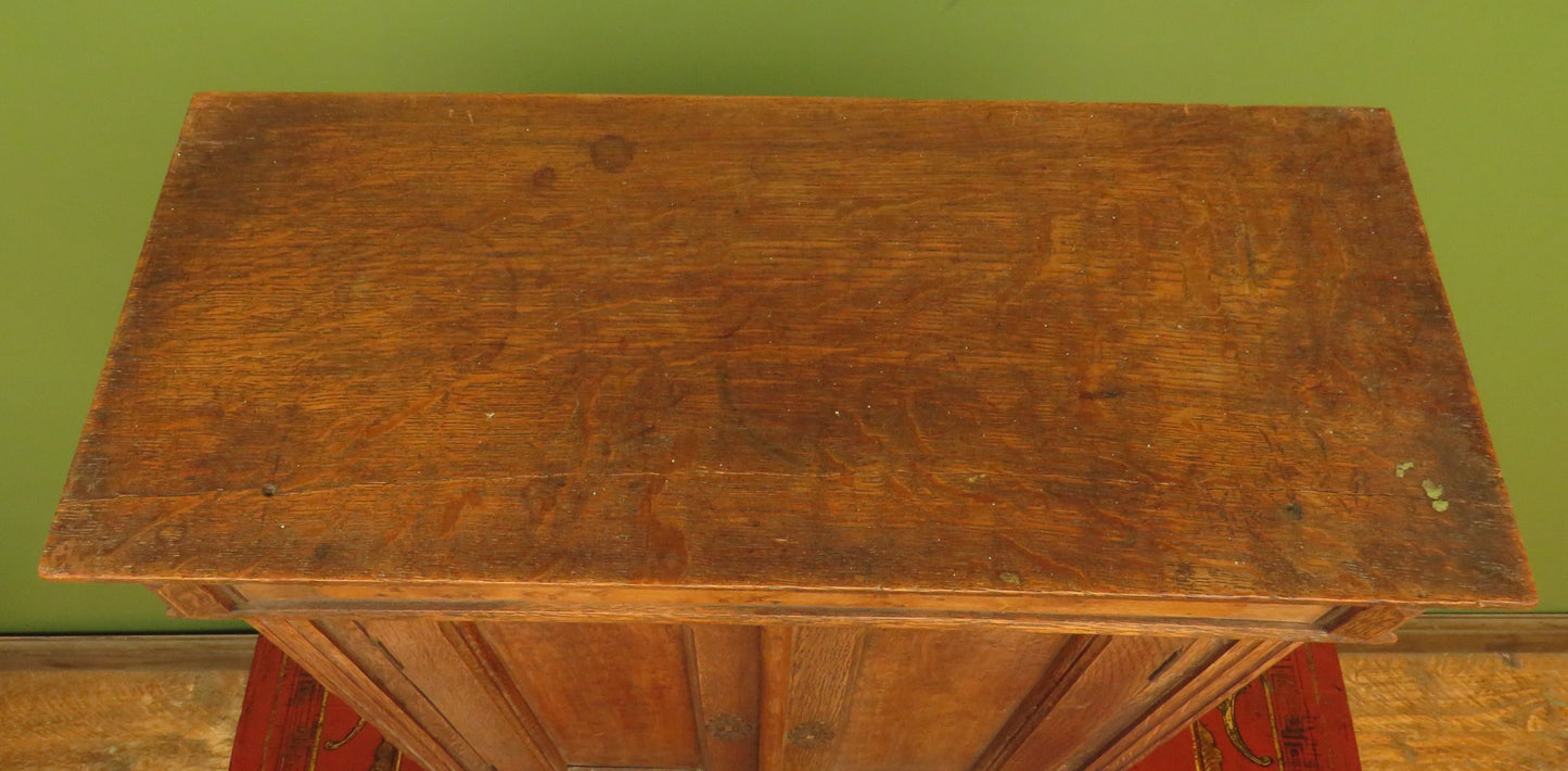 Antique Table top Cabinet in Oak and birds eye maple