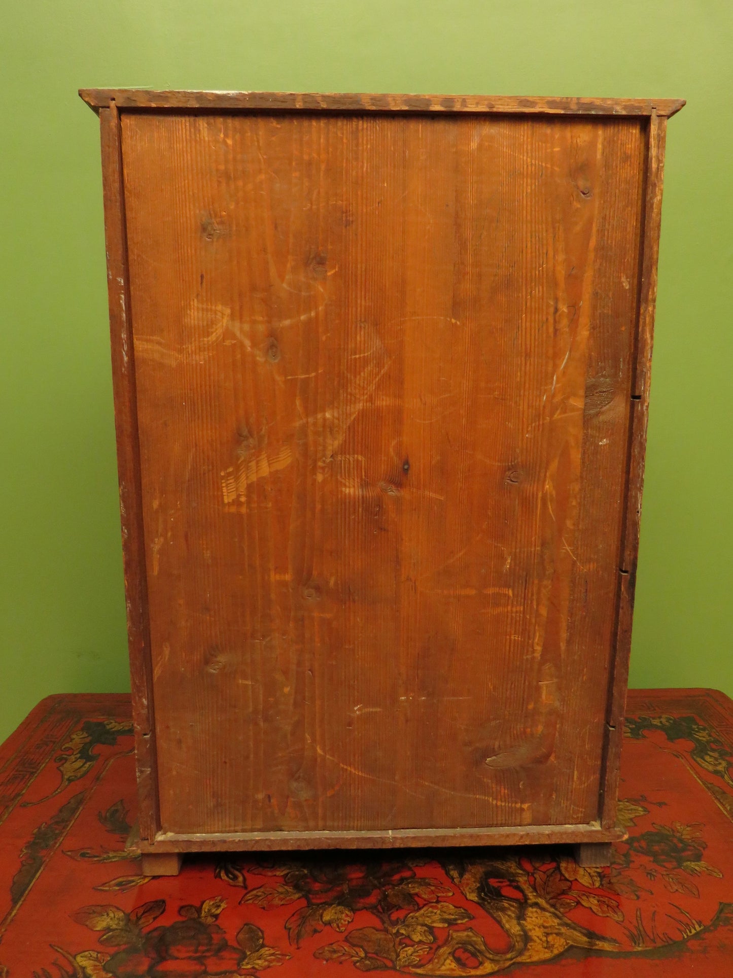 Antique Table top Cabinet in Oak and birds eye maple