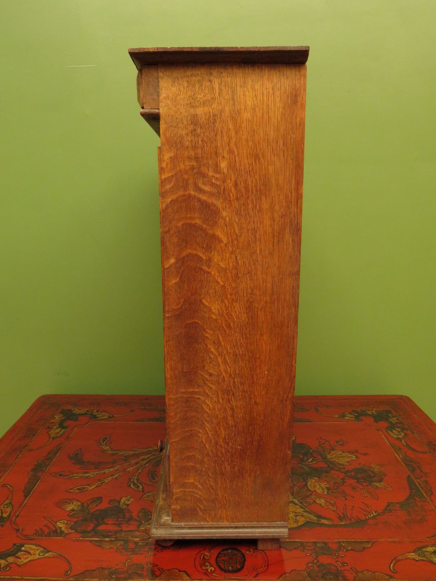 Antique Table top Cabinet in Oak and birds eye maple