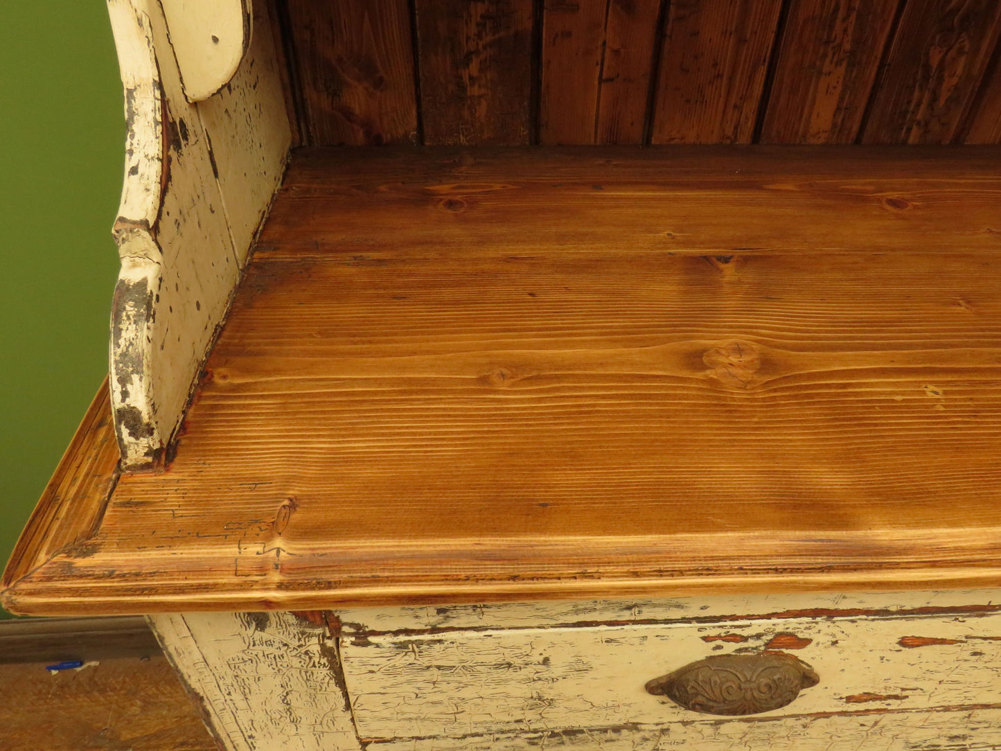 Old Pine Kitchen Dresser with Chippy Paint Finish