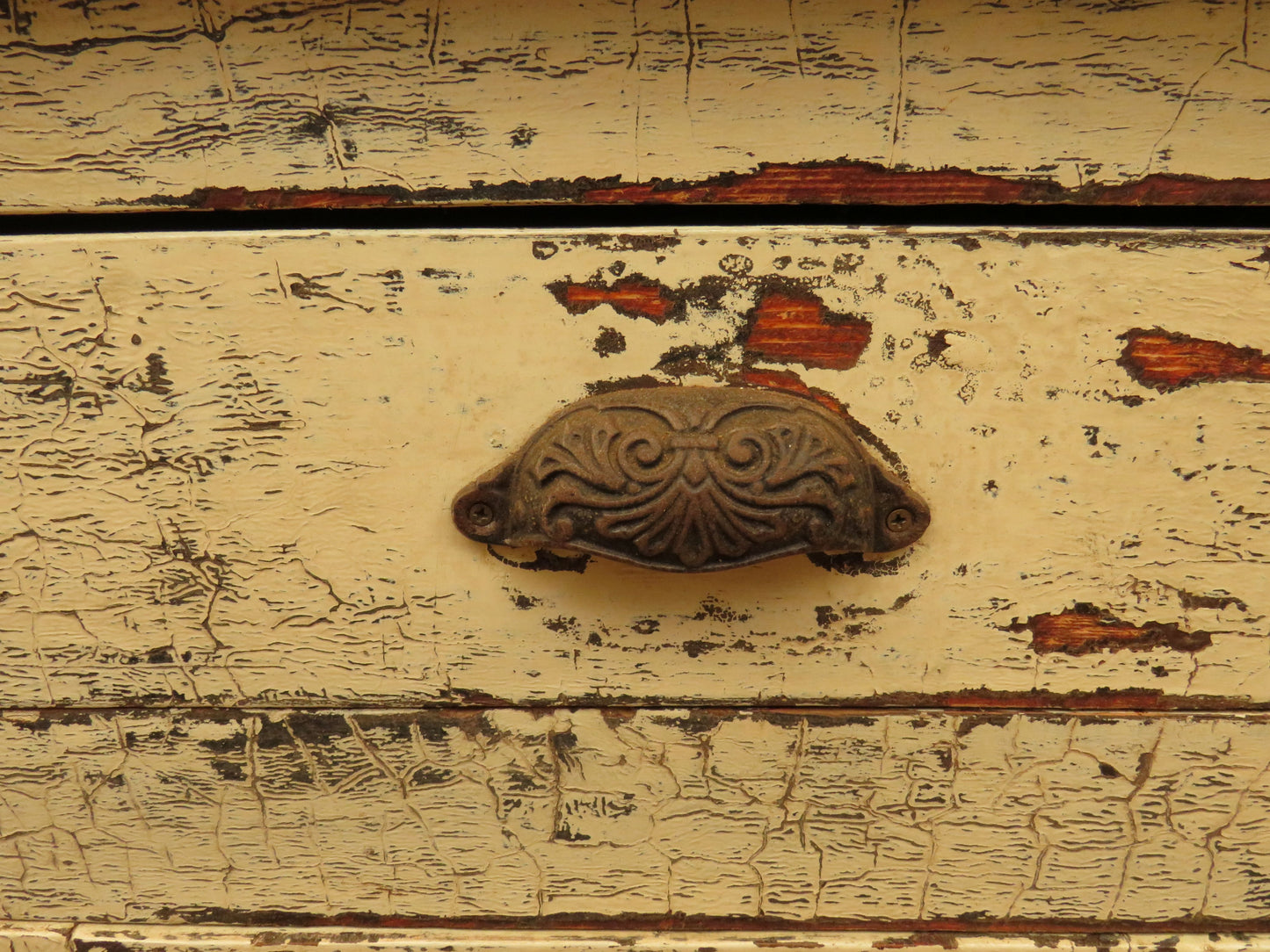 Old Pine Kitchen Dresser with Chippy Paint Finish