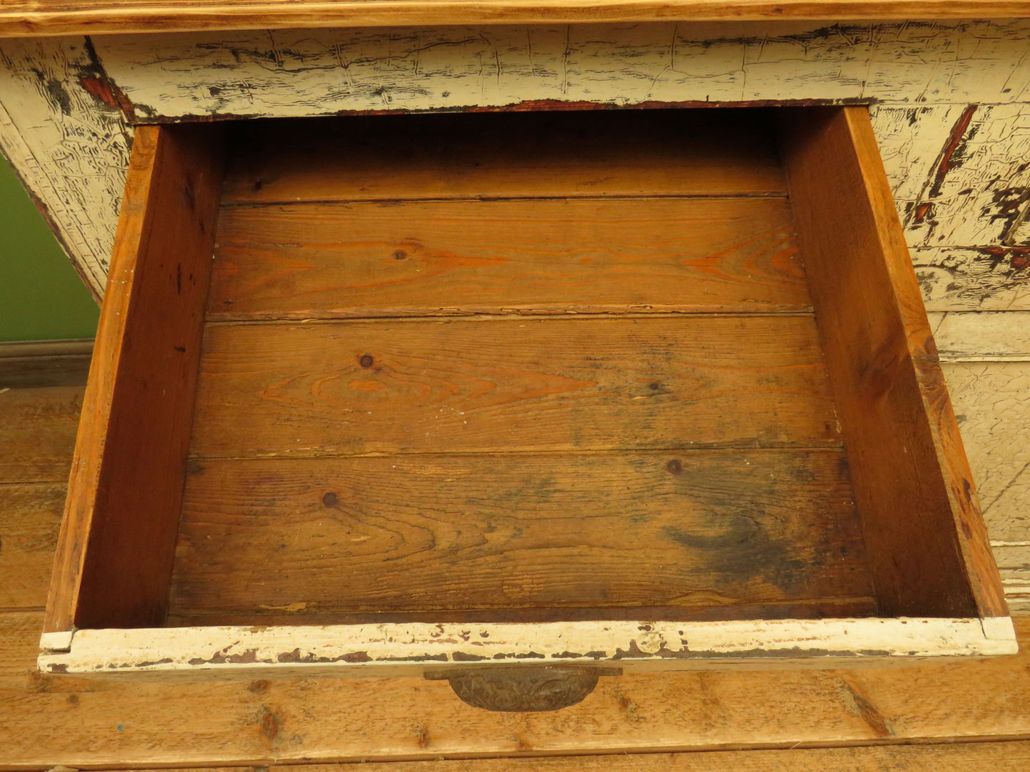 Old Pine Kitchen Dresser with Chippy Paint Finish