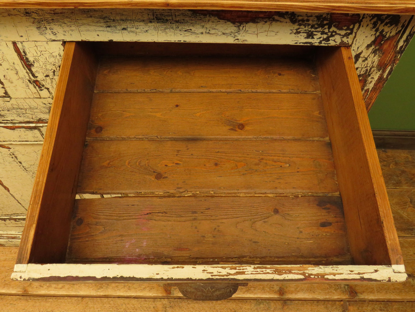 Old Pine Kitchen Dresser with Chippy Paint Finish