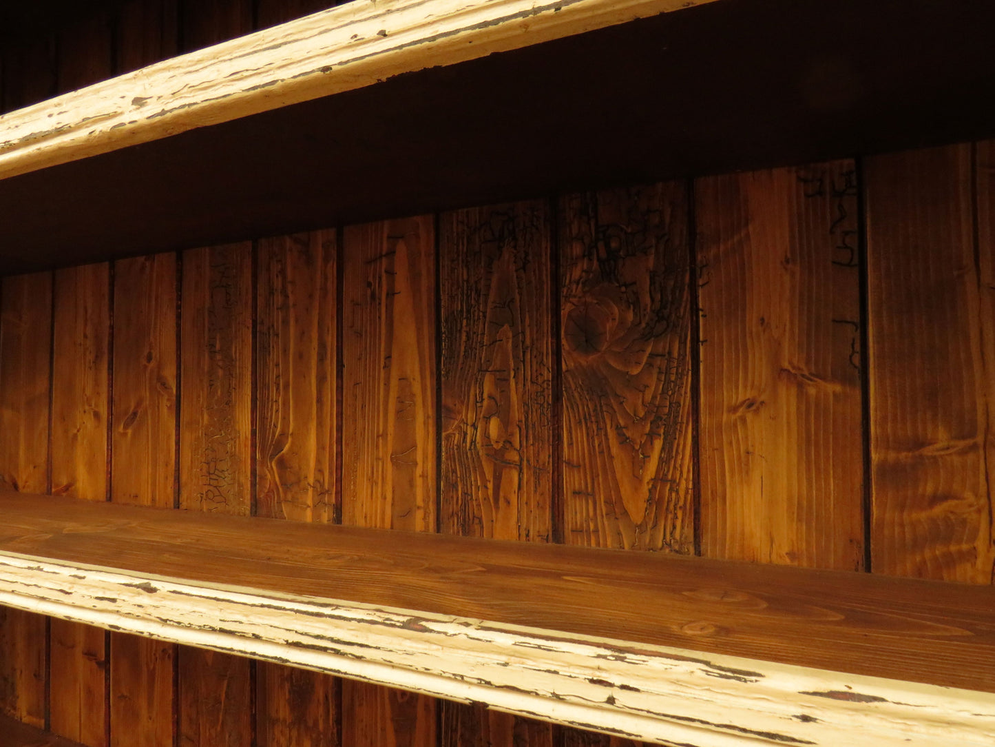 Old Pine Kitchen Dresser with Chippy Paint Finish