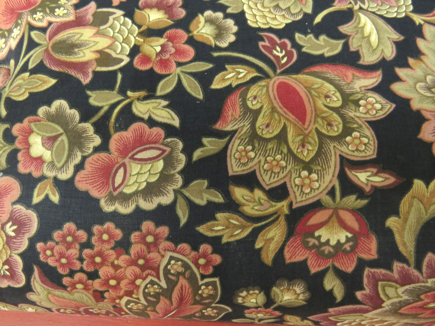 Bloomsbury Style Painted Storage Seat Ottoman with Floral Upholstery
