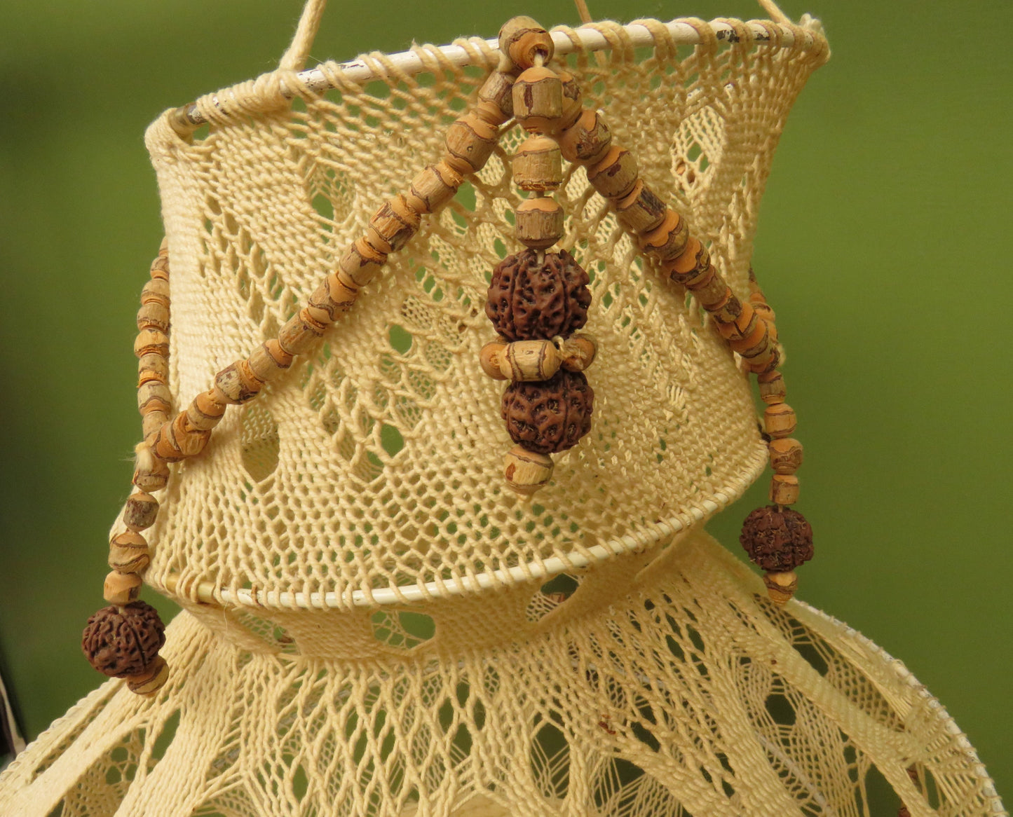 True Vintage 1970s Boho Macrame Lampshade from India