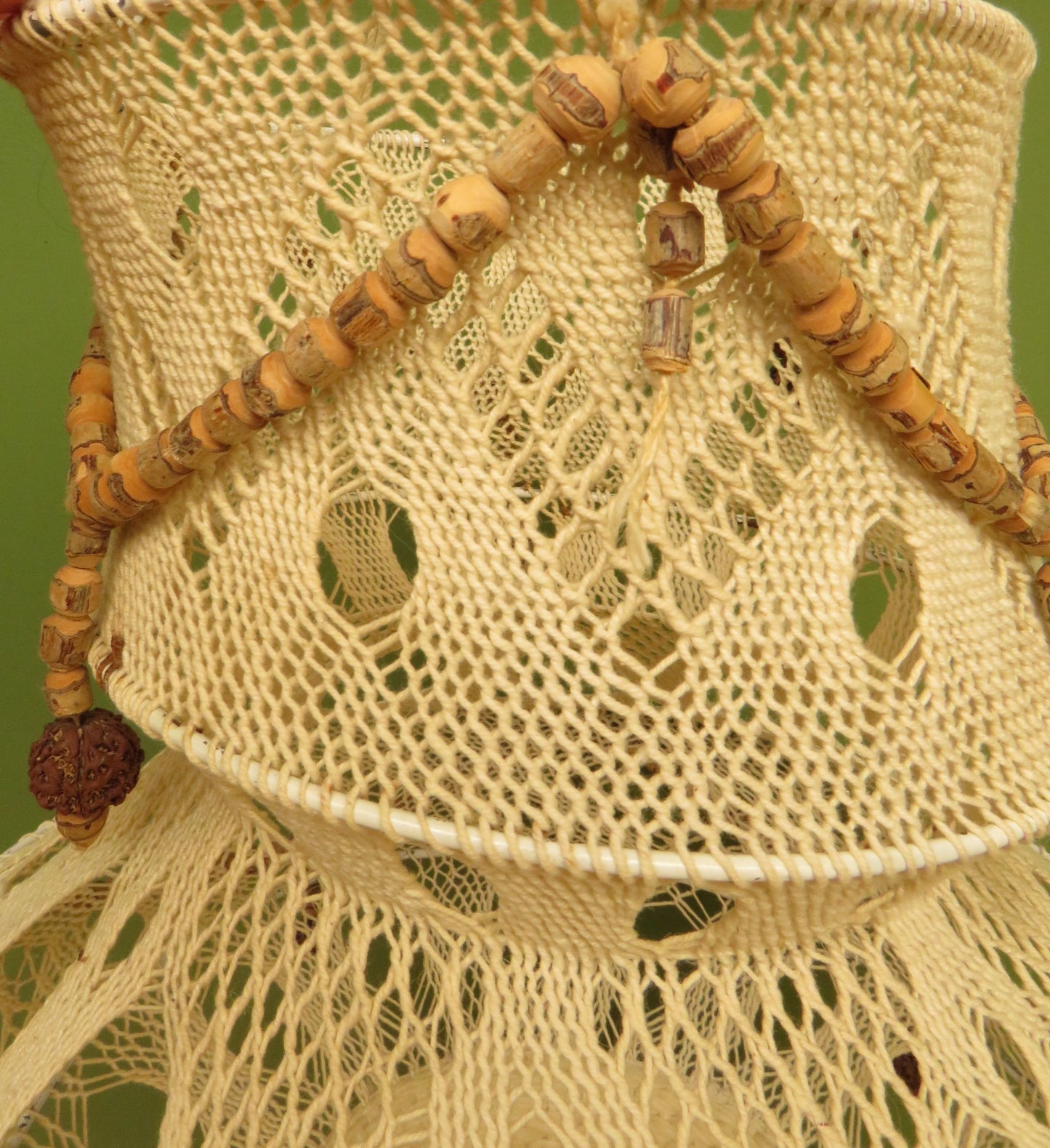 True Vintage 1970s Boho Macrame Lampshade from India