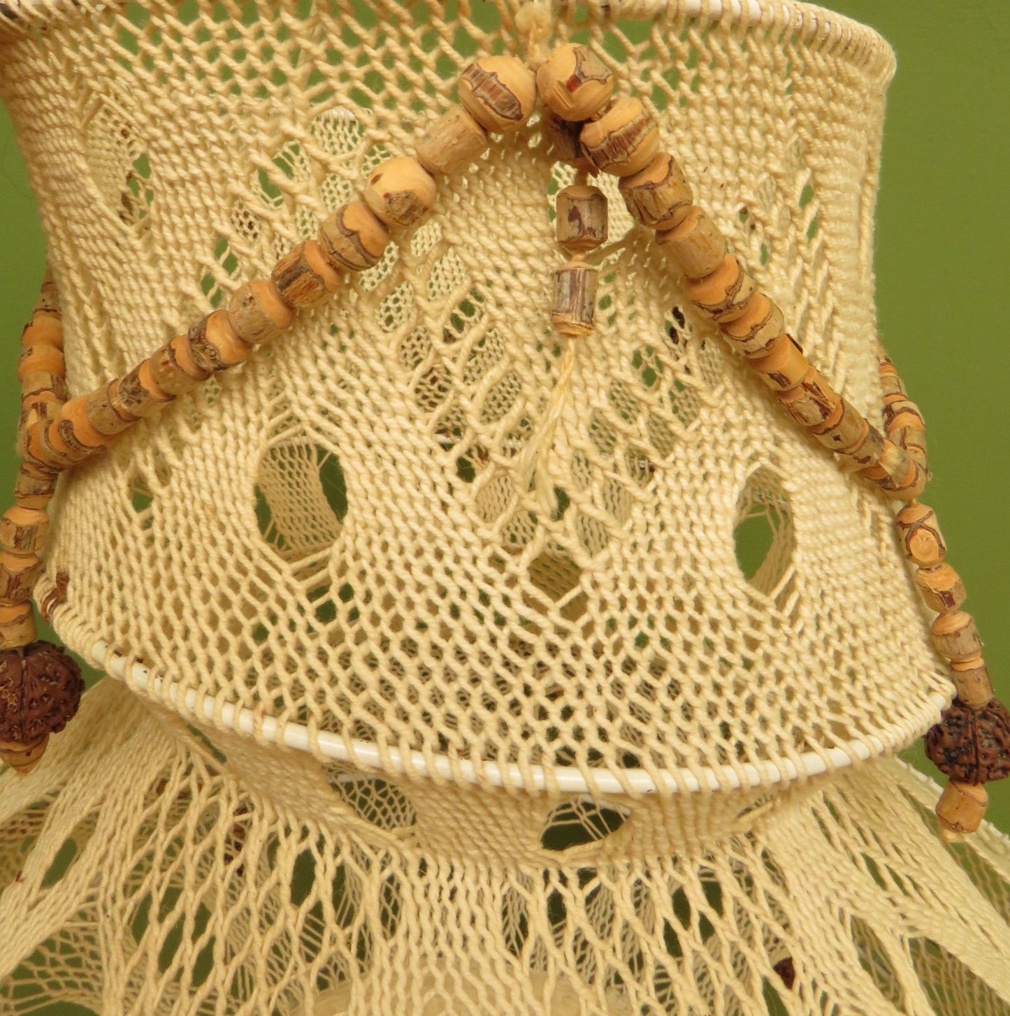 True Vintage 1970s Boho Macrame Lampshade from India