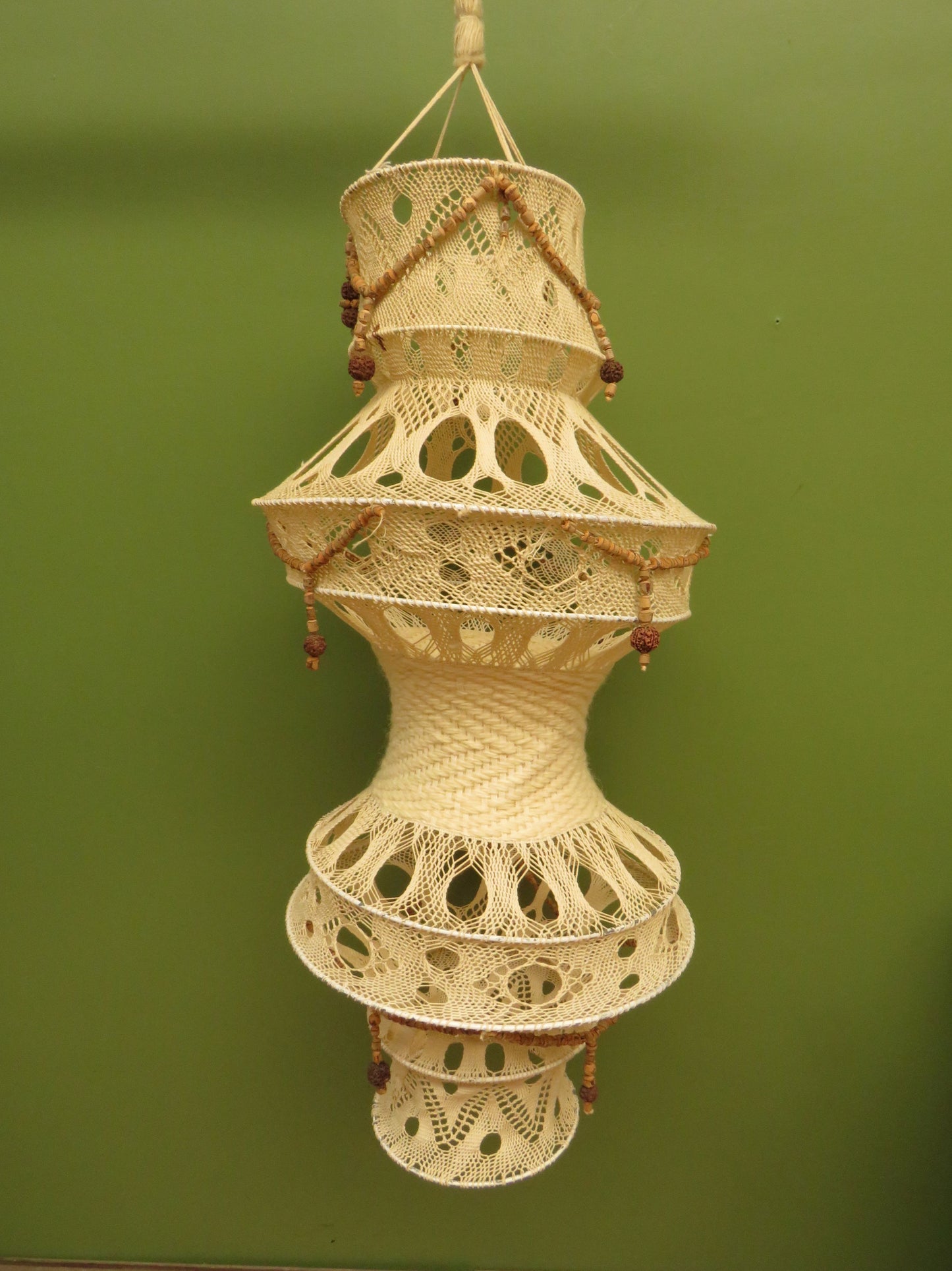 True Vintage 1970s Boho Macrame Lampshade from India