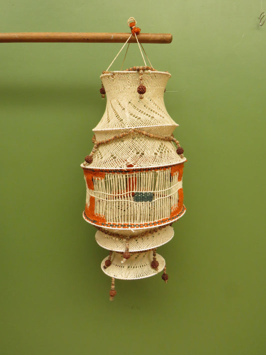 True Vintage Boho Macrame Lampshade from the 1970s made in India