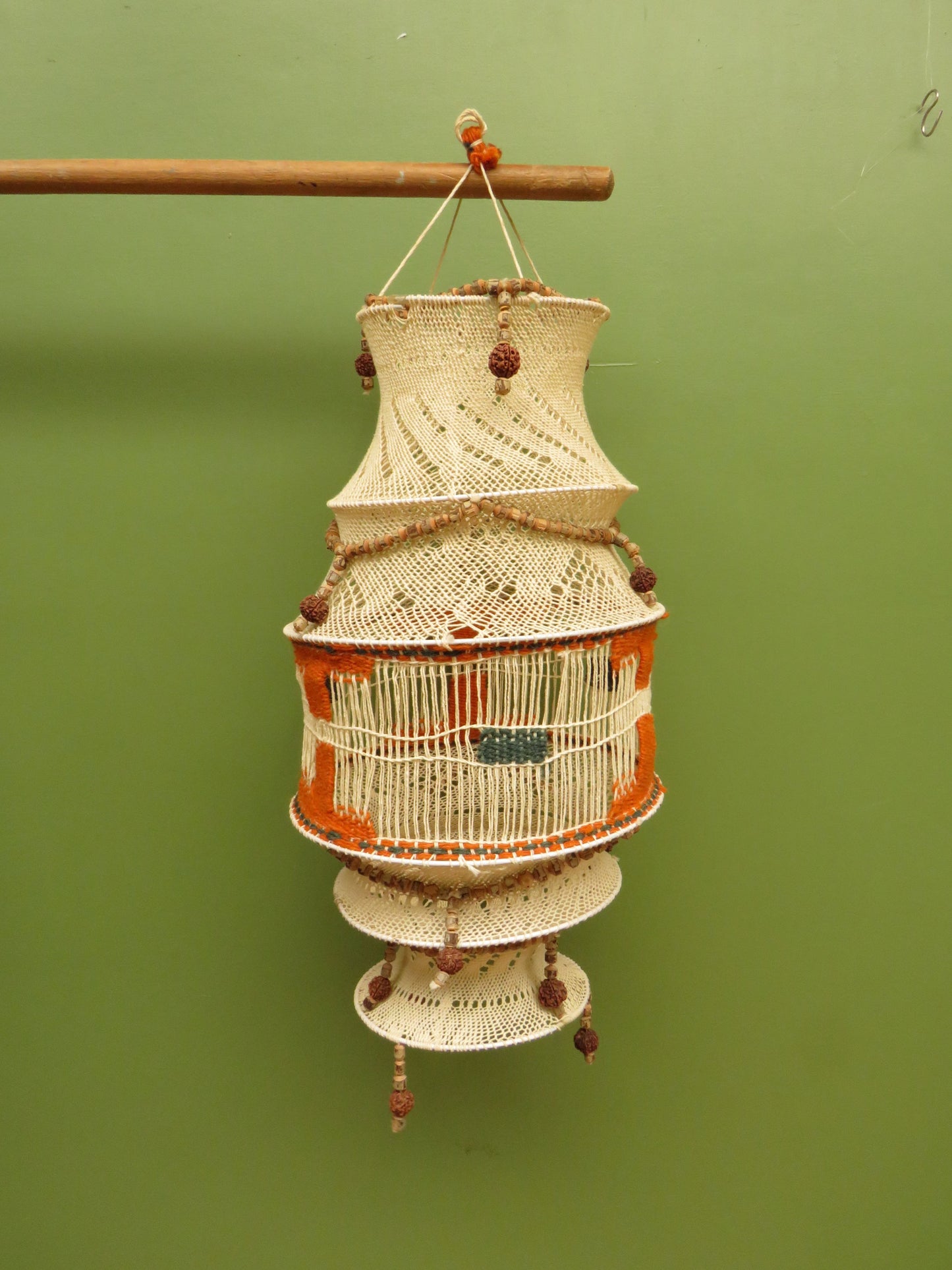 True Vintage Boho Macrame Lampshade from the 1970s made in India