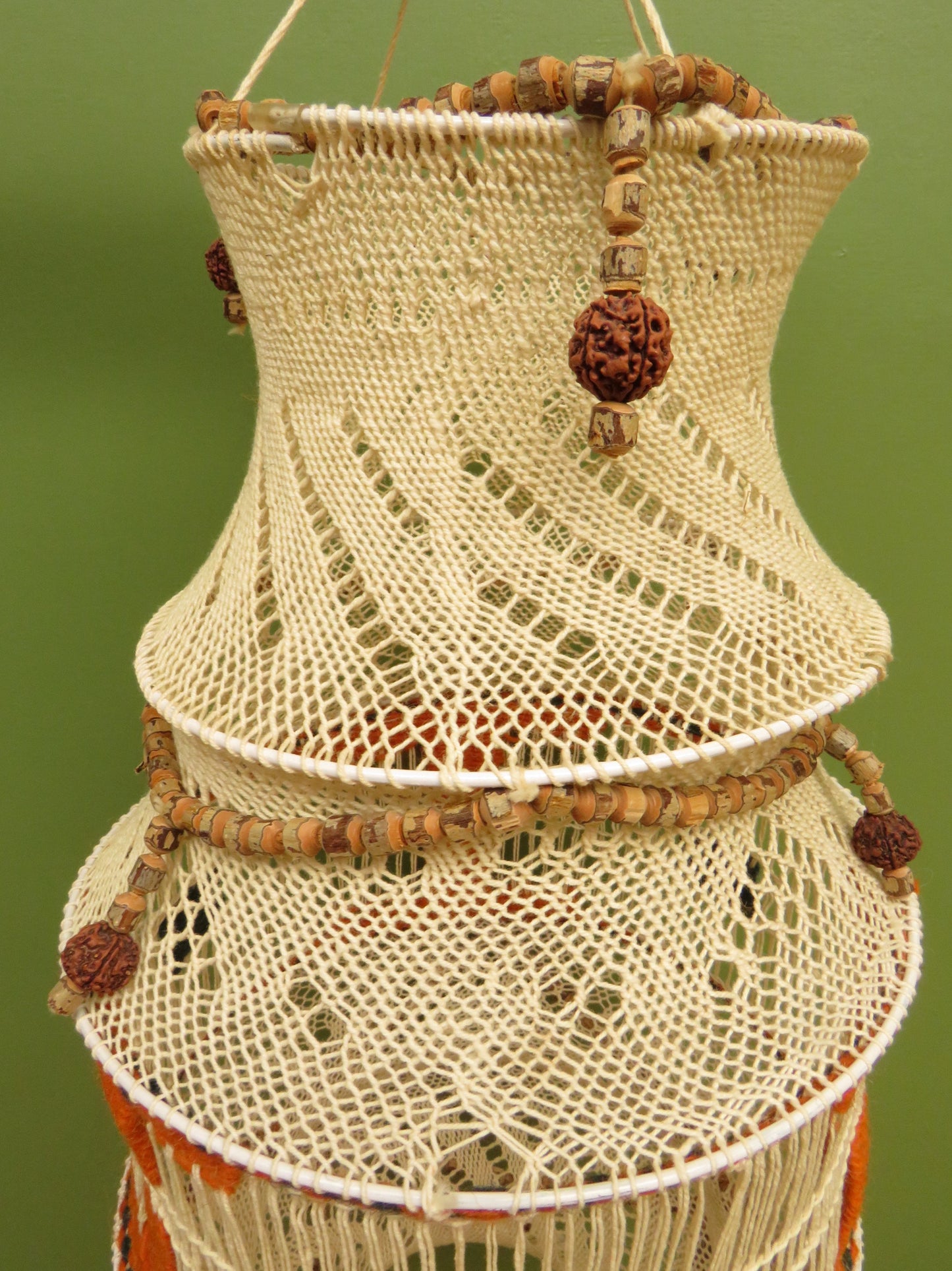 True Vintage Boho Macrame Lampshade from the 1970s made in India